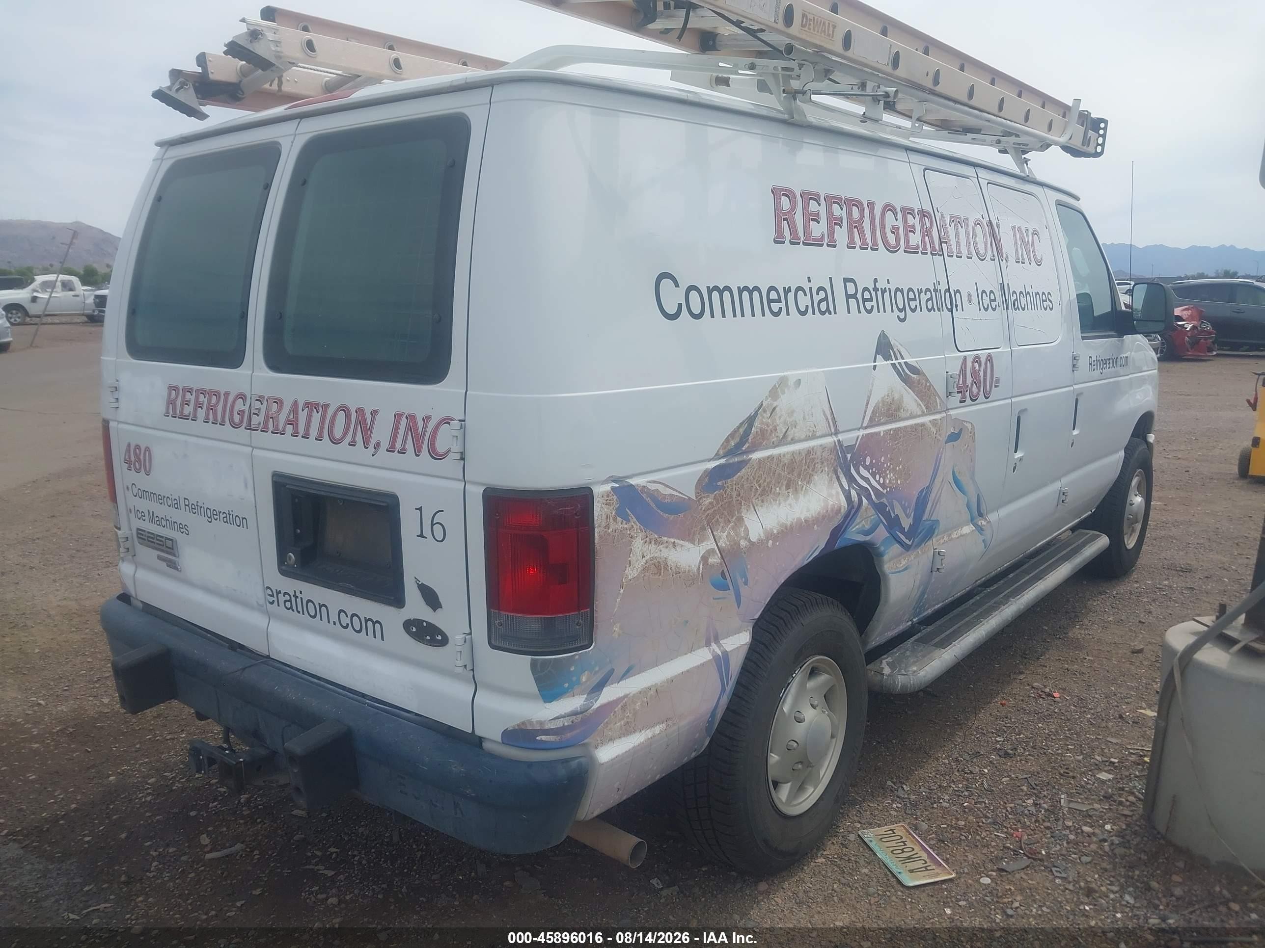 2012 Ford E-250 Commercial White vin: 1FTNE2EW4CDA54821