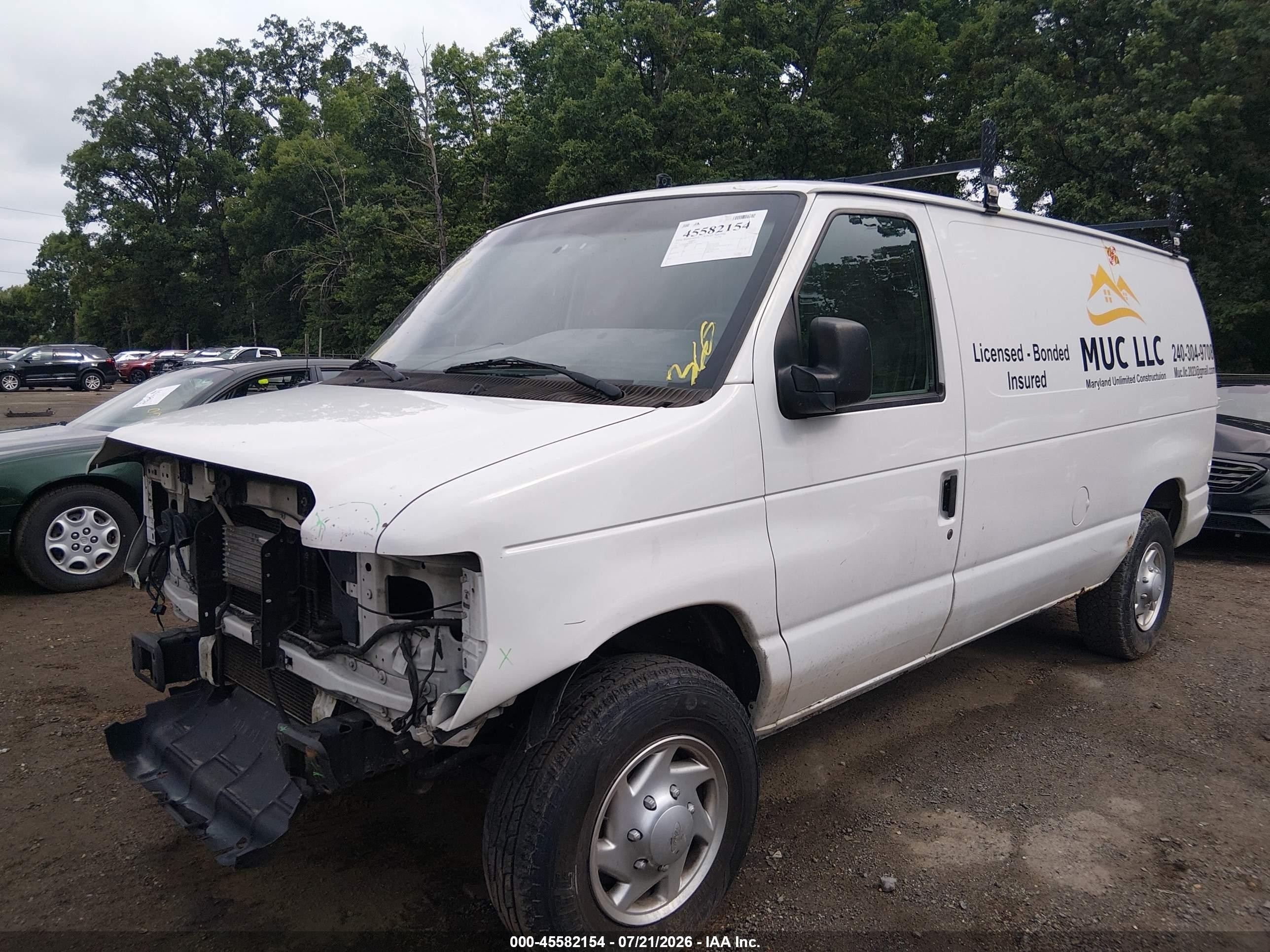 2013 Ford E-250 Commercial White vin: 1FTNE2EW7DDA18431