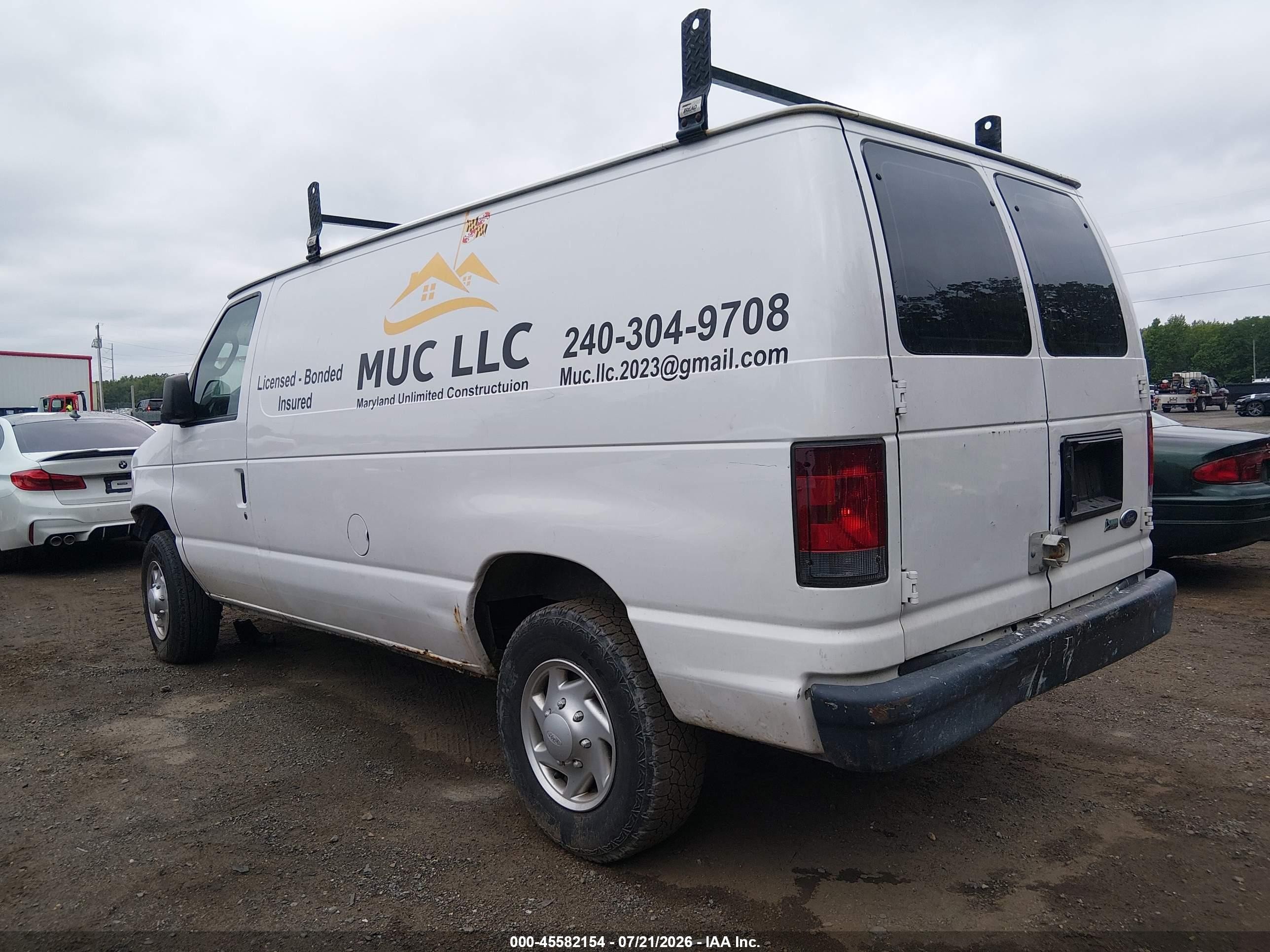 2013 Ford E-250 Commercial White vin: 1FTNE2EW7DDA18431