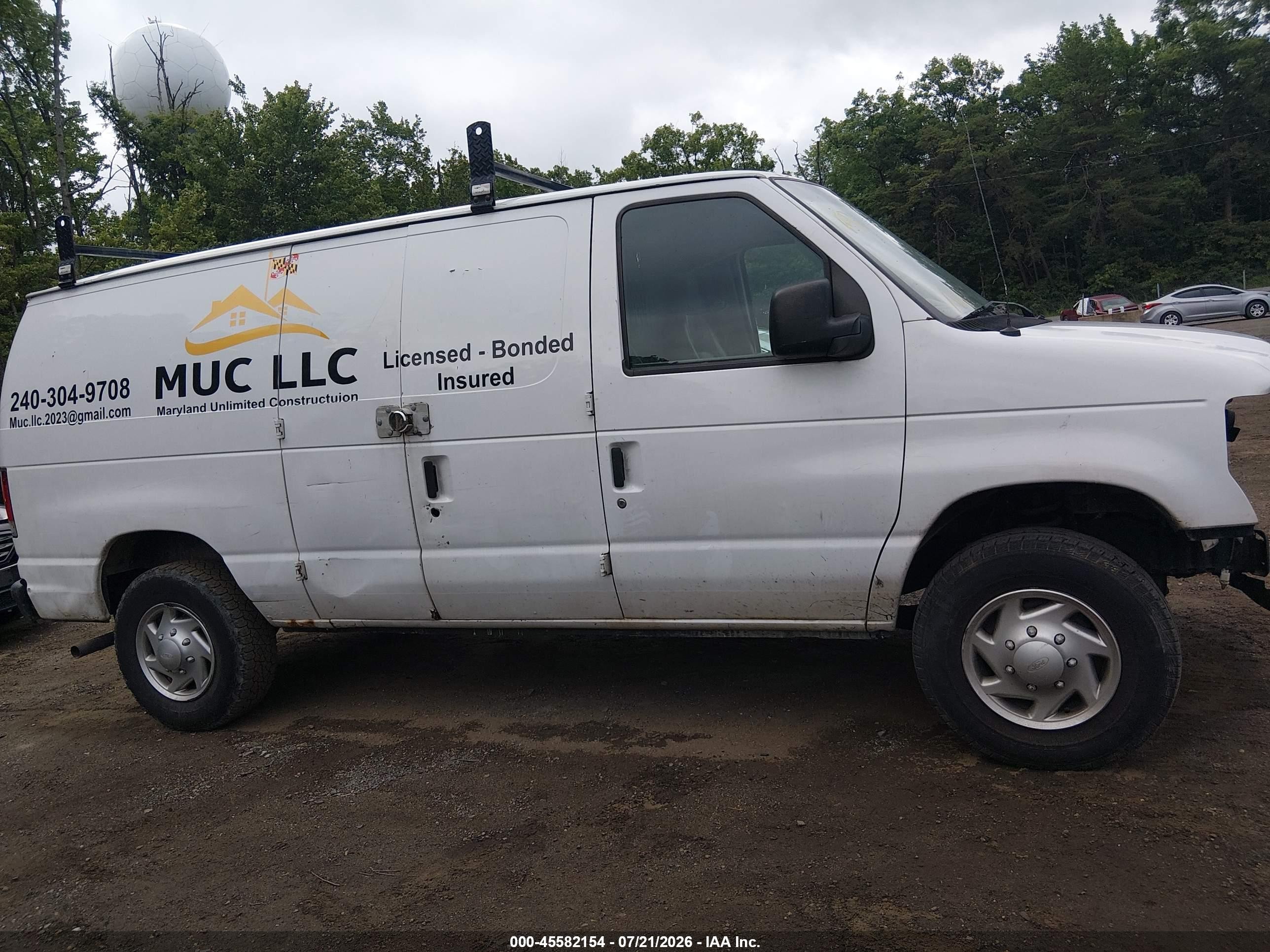 2013 Ford E-250 Commercial White vin: 1FTNE2EW7DDA18431