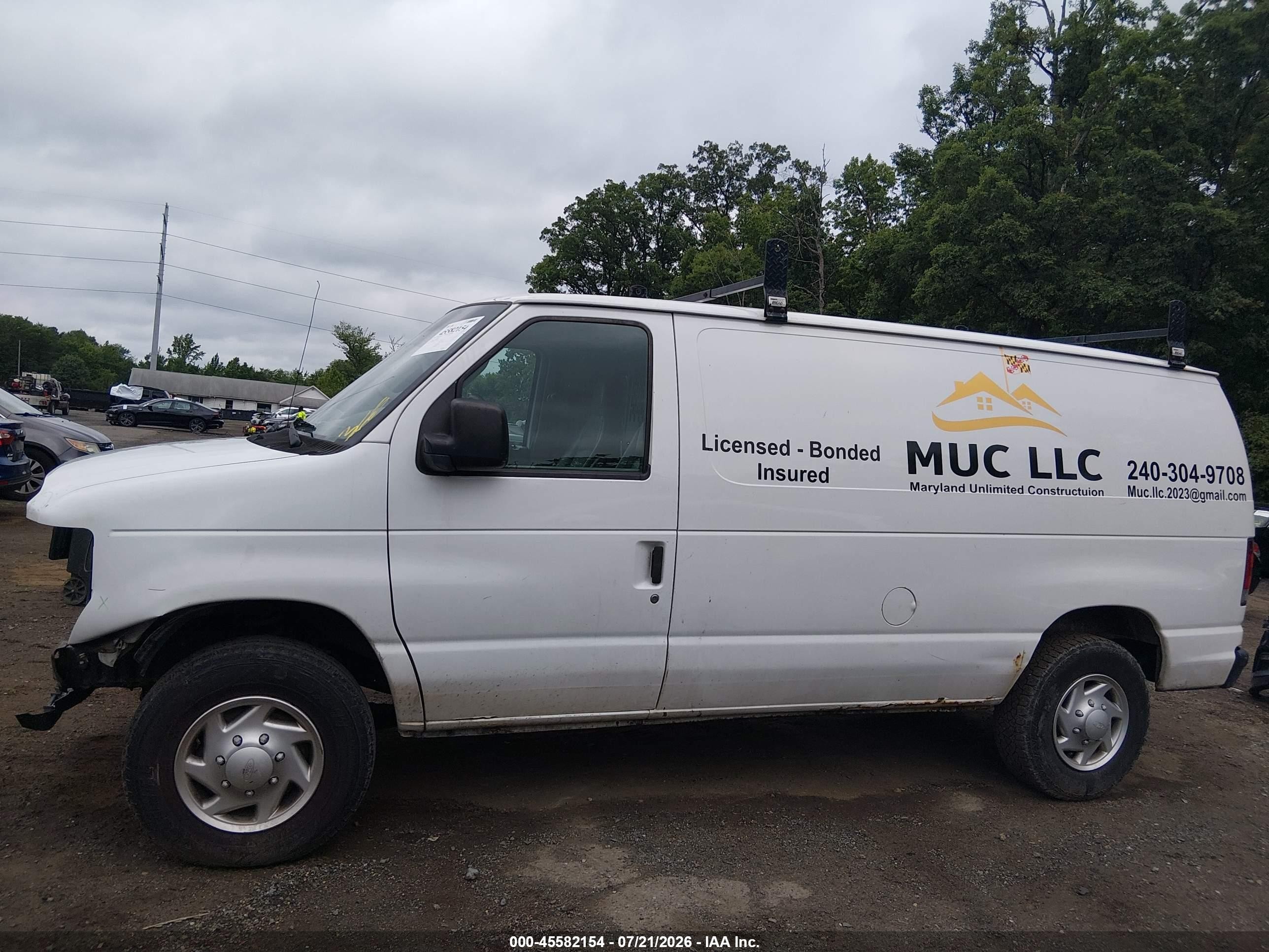 2013 Ford E-250 Commercial White vin: 1FTNE2EW7DDA18431
