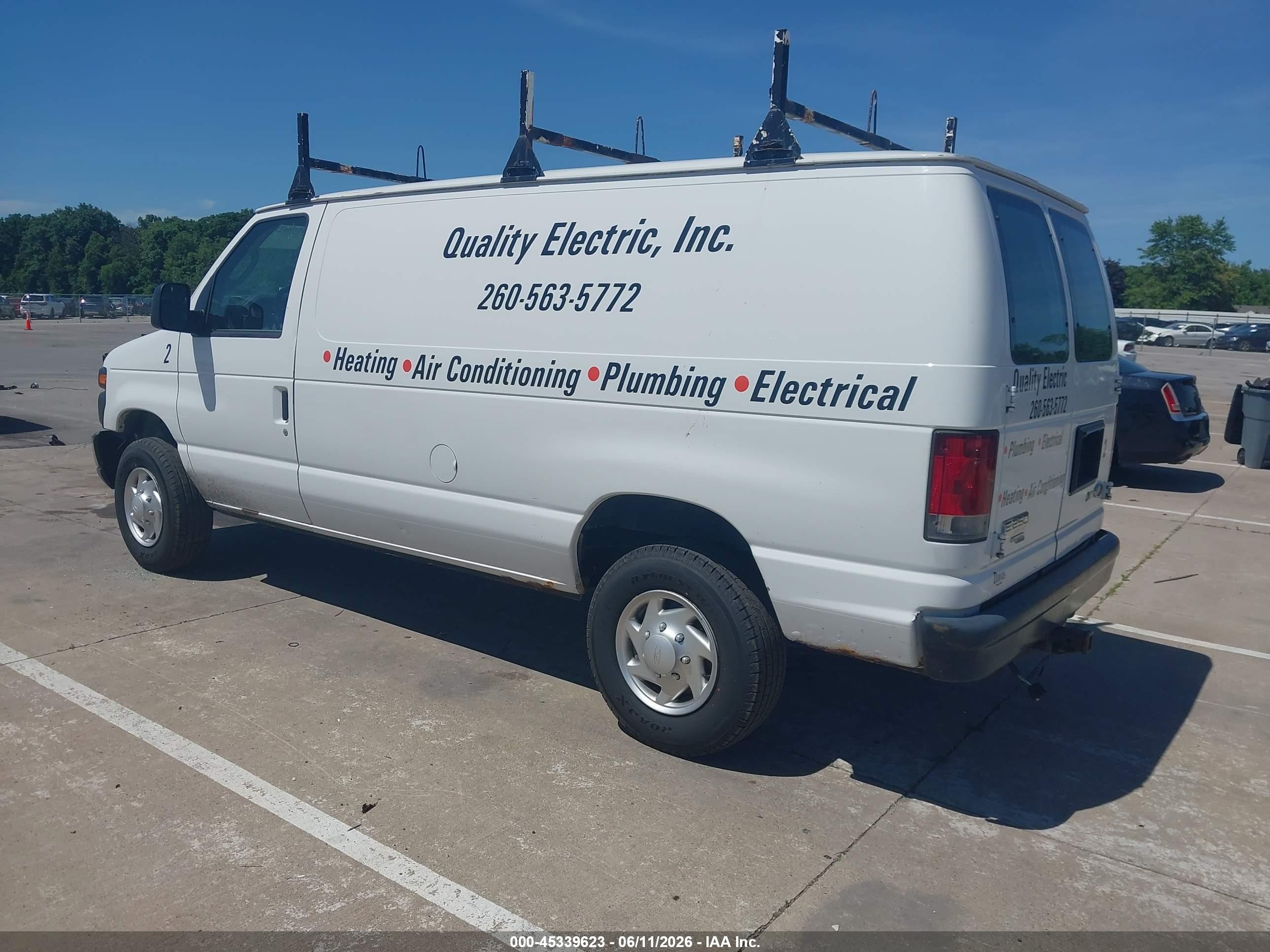 2014 Ford E-250 Commercial White vin: 1FTNE2EW8EDA99571
