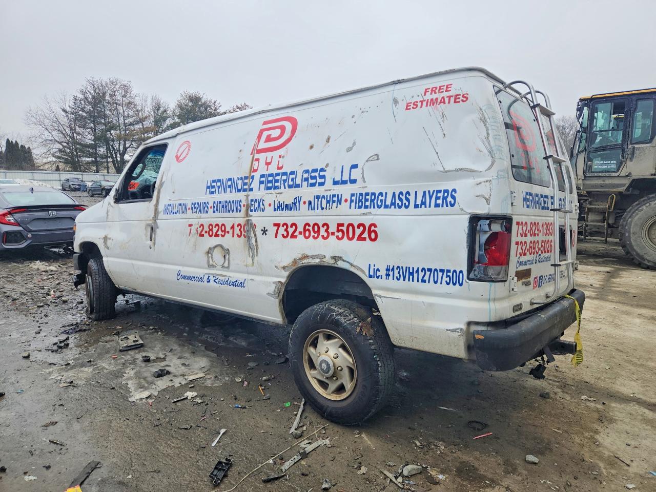 2013 Ford Econoline E250 Van White vin: 1FTNE2EW9DDA76413