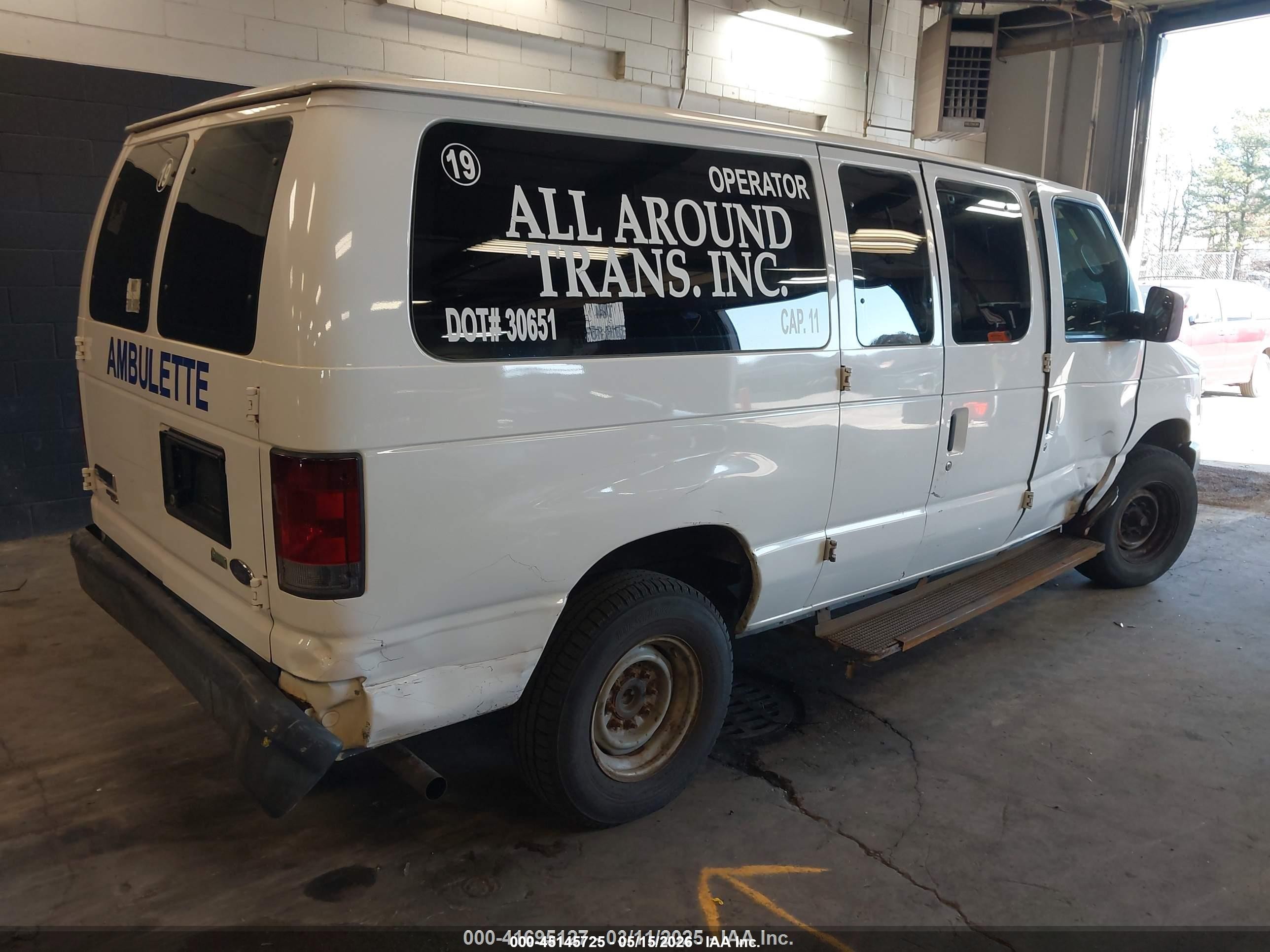 2011 Ford E-250 Commercial White vin: 1FTNE2EWXBDA18064