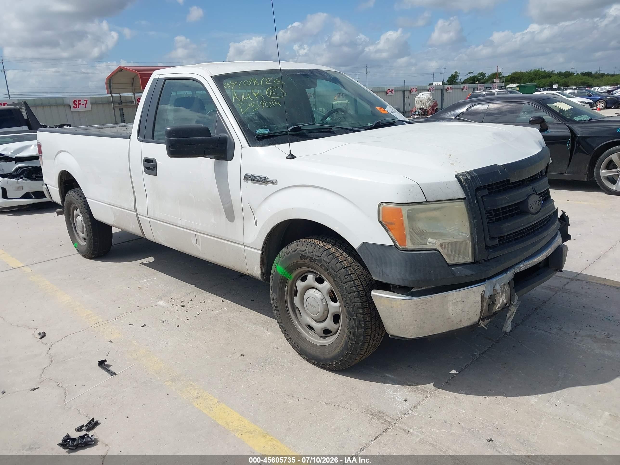 2013 Ford F-150 Xl White vin: 1FTNF1CF0DKD59014