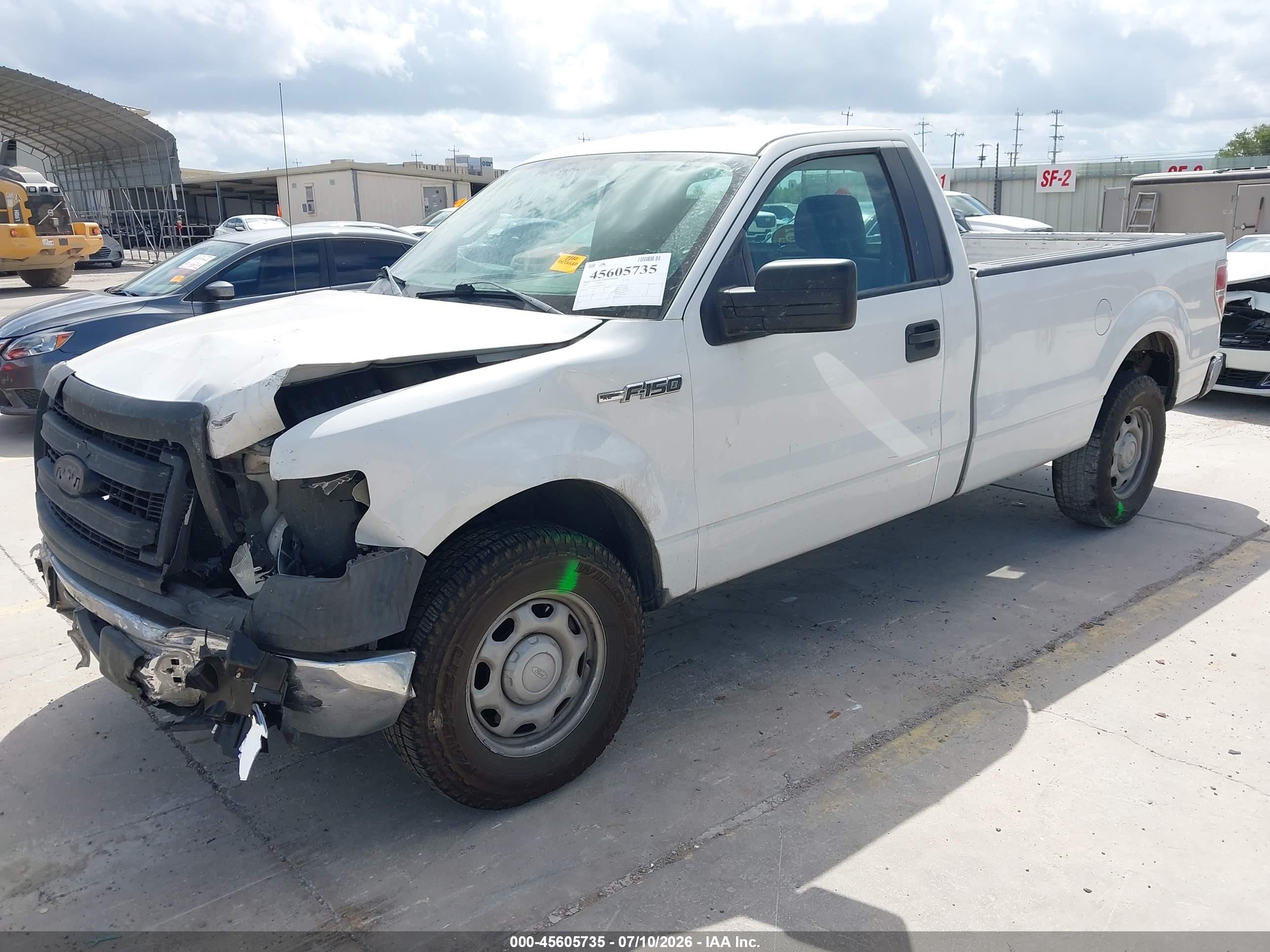 2013 Ford F-150 Xl White vin: 1FTNF1CF0DKD59014