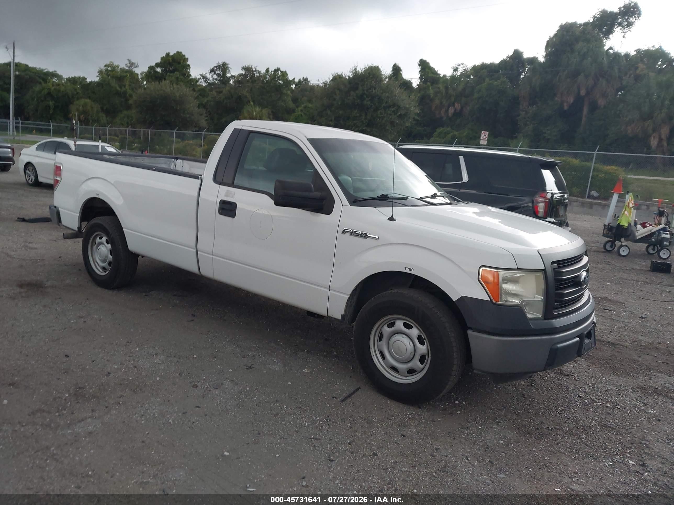 2013 Ford F-150 Xl White vin: 1FTNF1CF6DKF54423