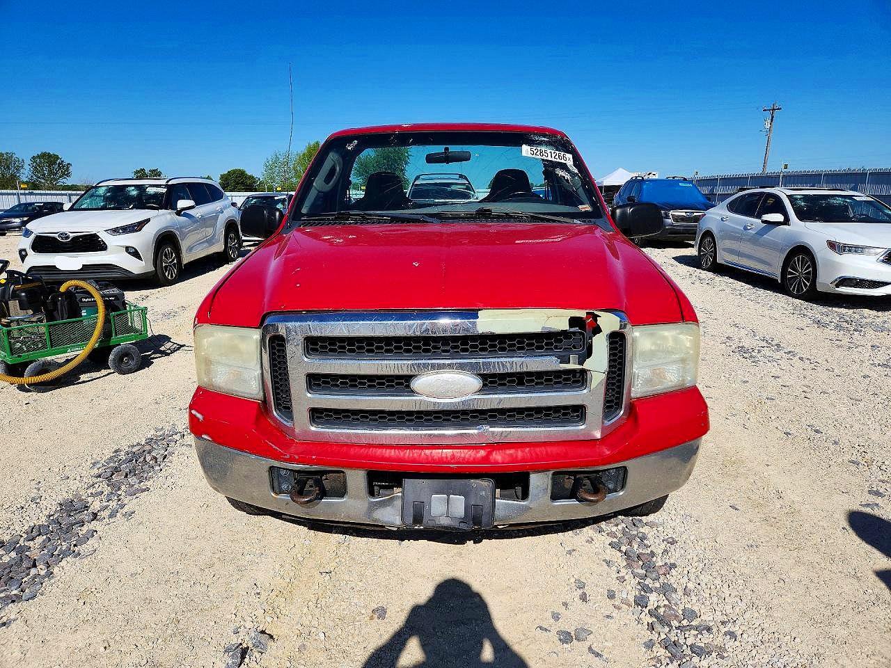 2007 Ford F250 Super Duty Red vin: 1FTNF20577EA84441