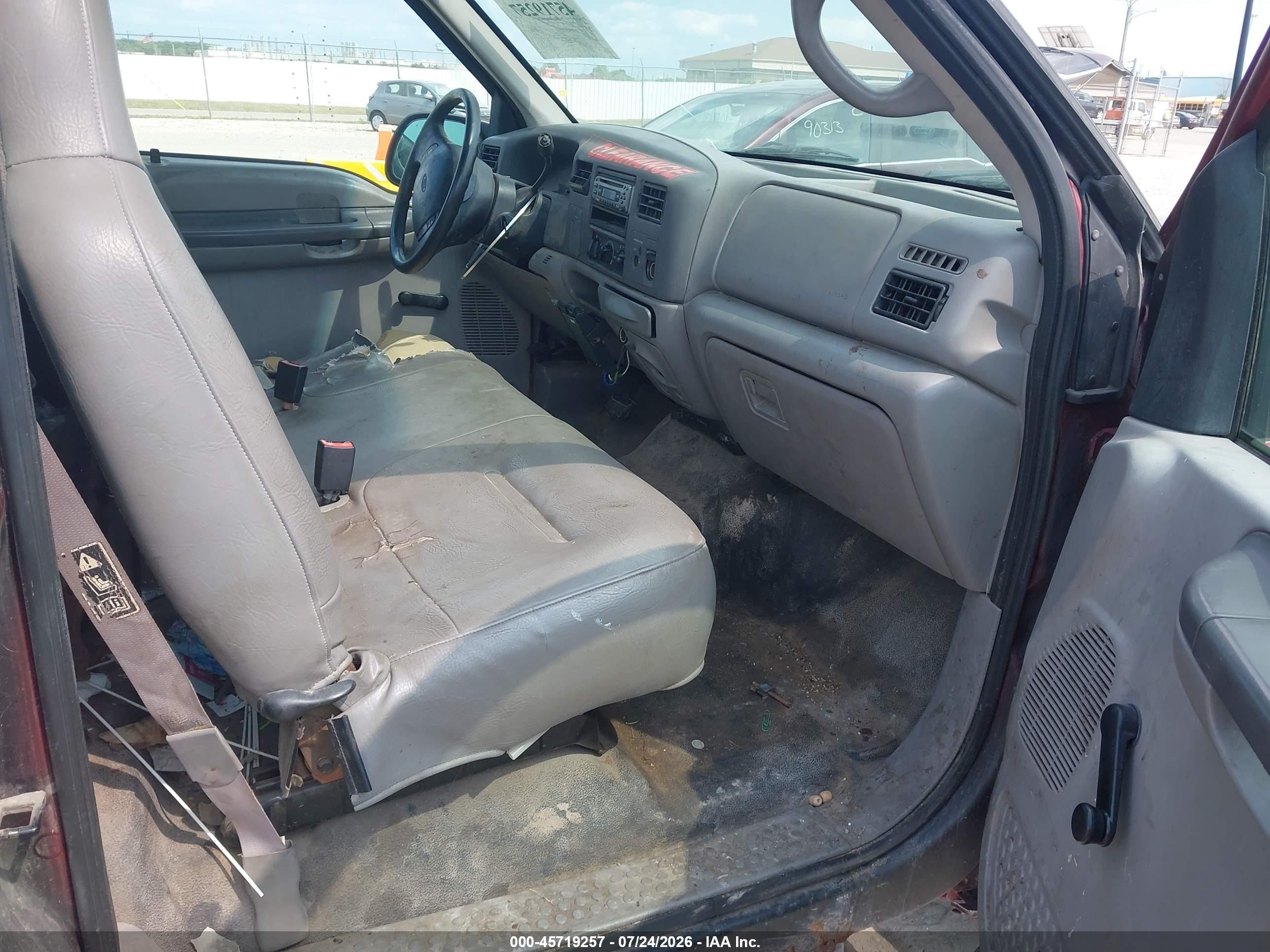 2001 Ford F-250 Xl/xlt Red vin: 1FTNF20L01EC09429