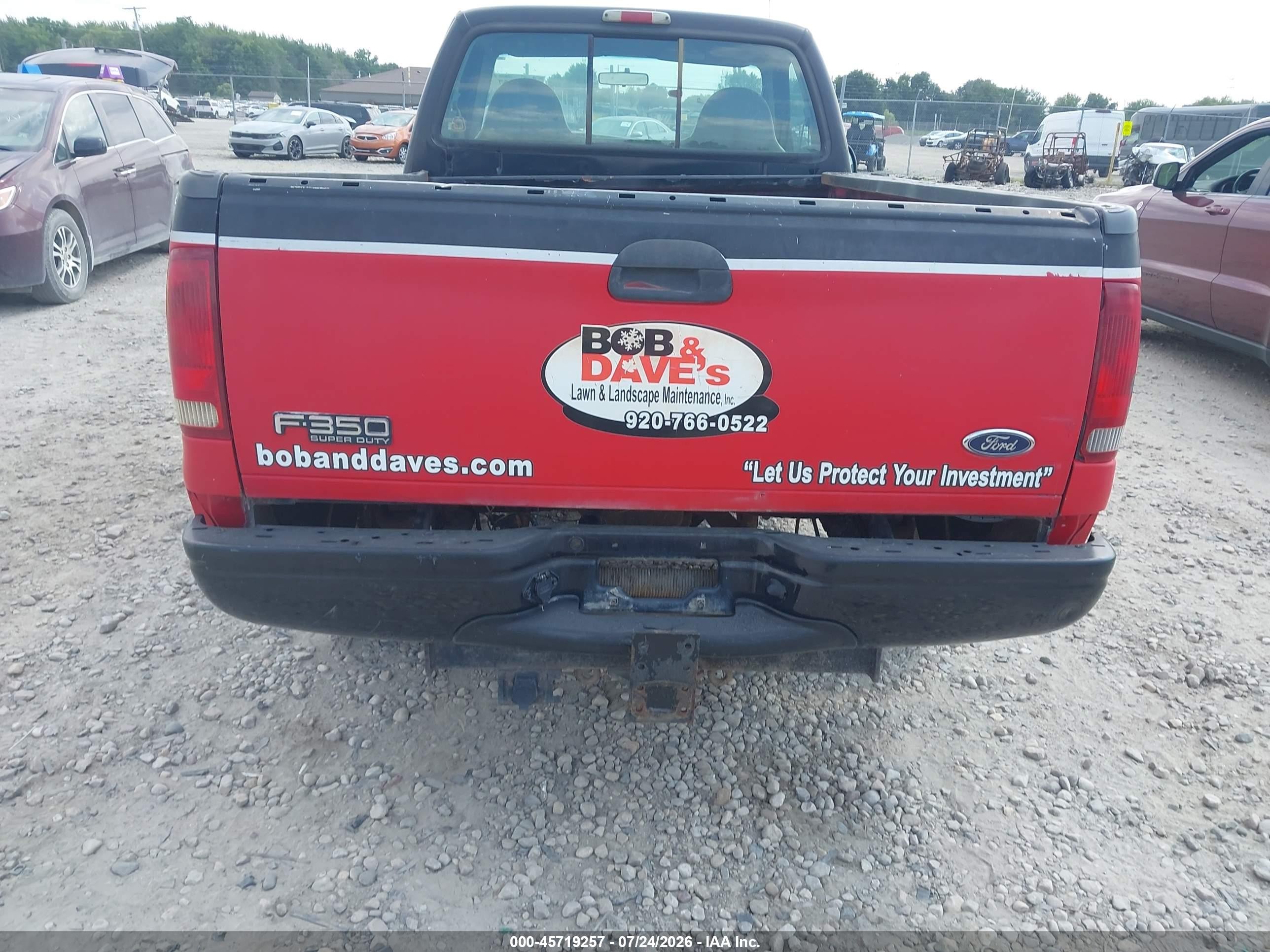 2001 Ford F-250 Xl/xlt Red vin: 1FTNF20L01EC09429