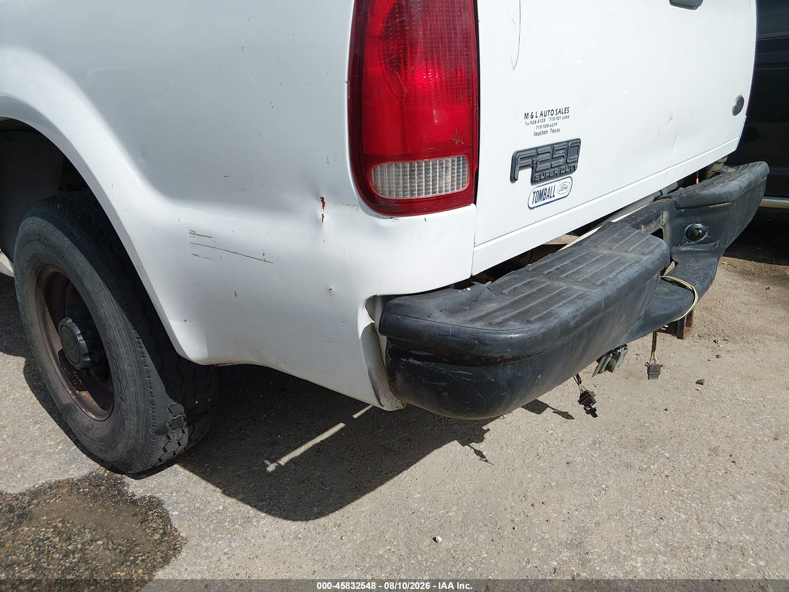 2004 Ford F-250 Xl/xlt White vin: 1FTNF20L14EC38538