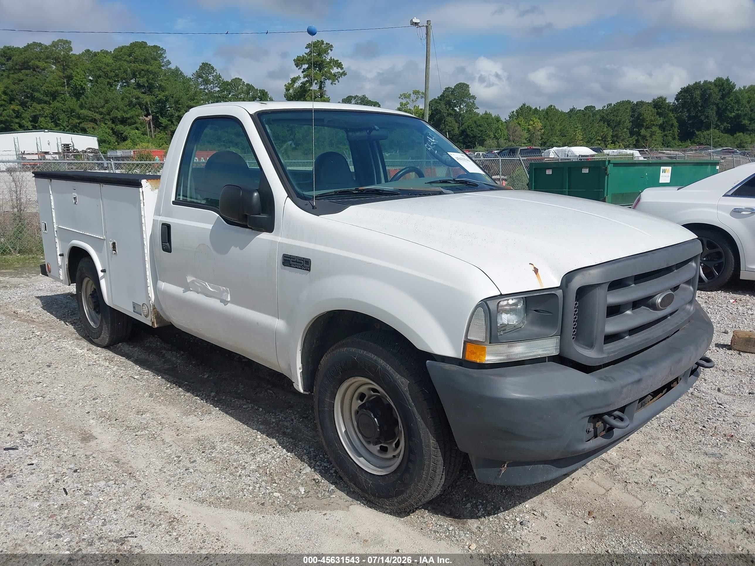 2004 Ford F-250 Xl/xlt White vin: 1FTNF20L54EC14212
