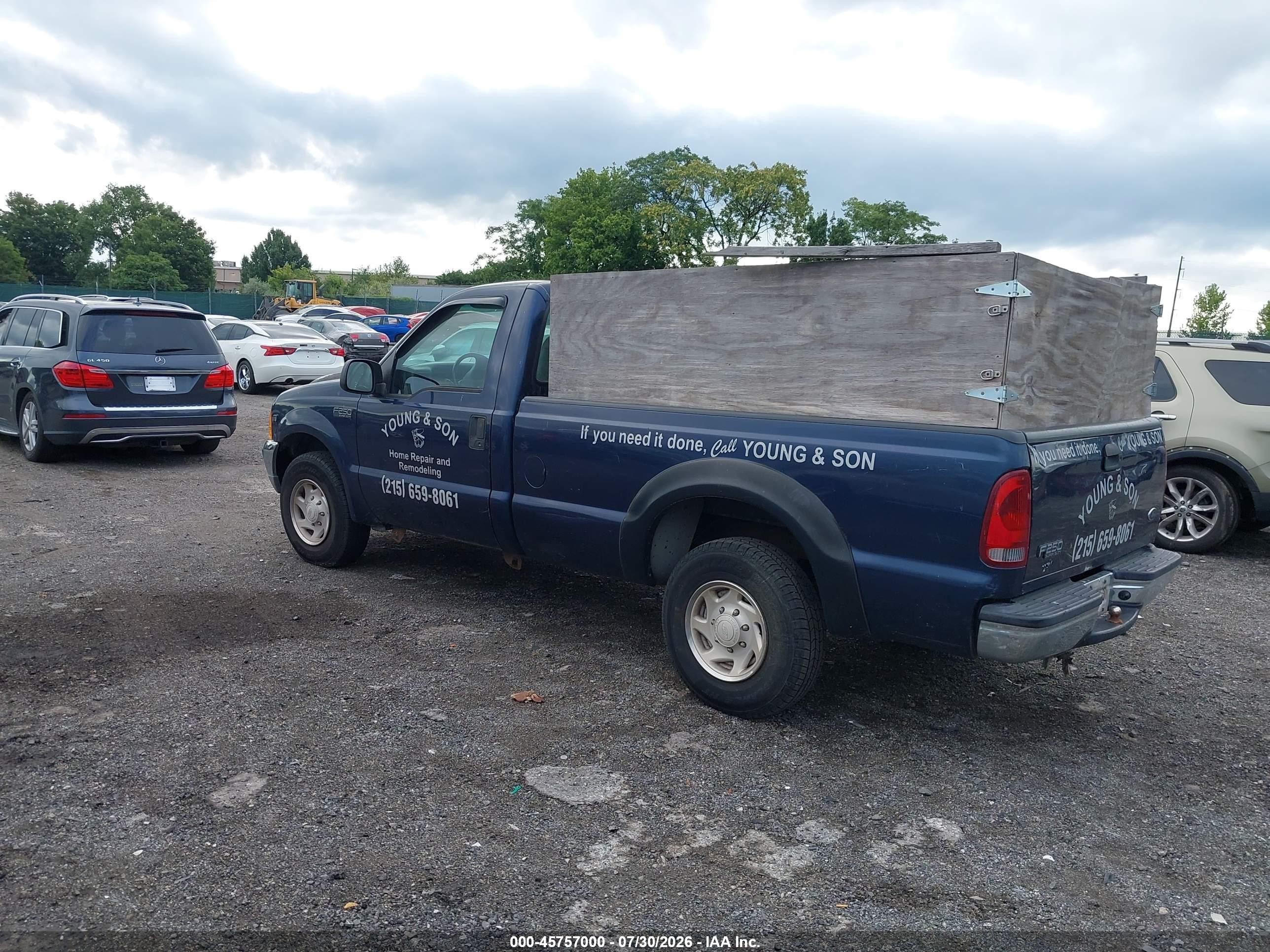 2001 Ford F-250   Blue vin: 1FTNF20LX1ED08226