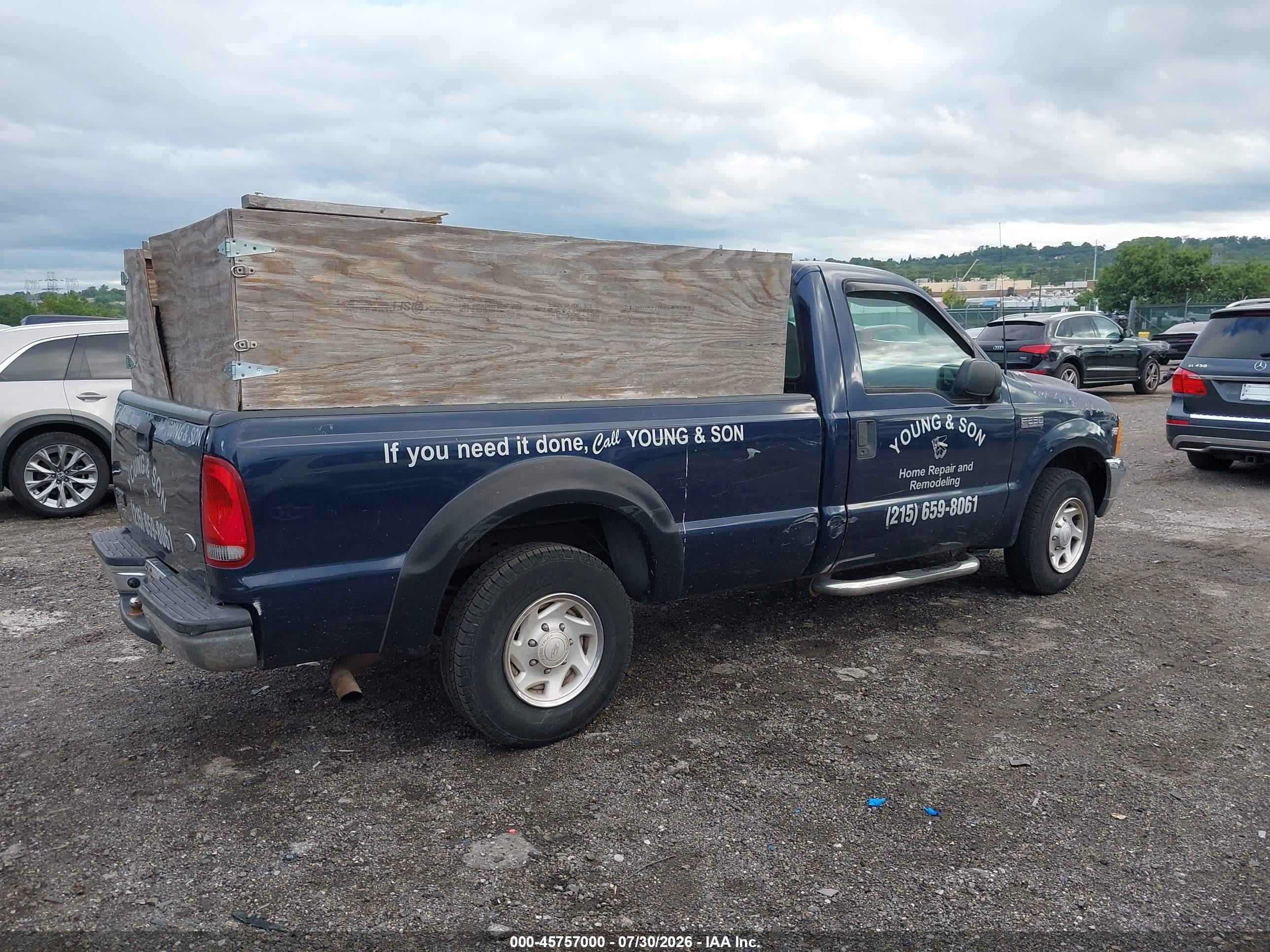 2001 Ford F-250   Blue vin: 1FTNF20LX1ED08226