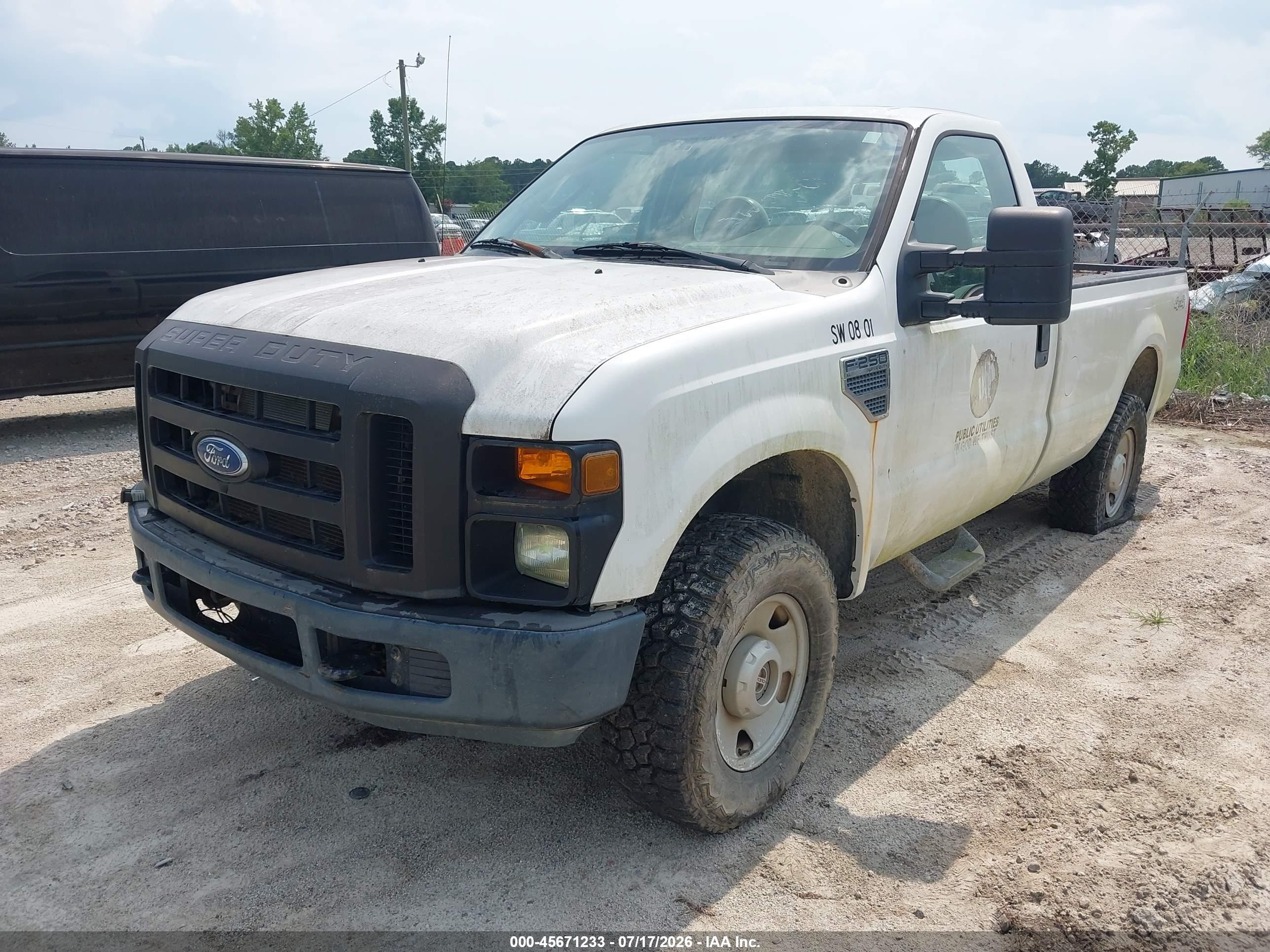 2008 Ford Super Duty F-250 Srw Xl/xlt White vin: 1FTNF21508EB66575