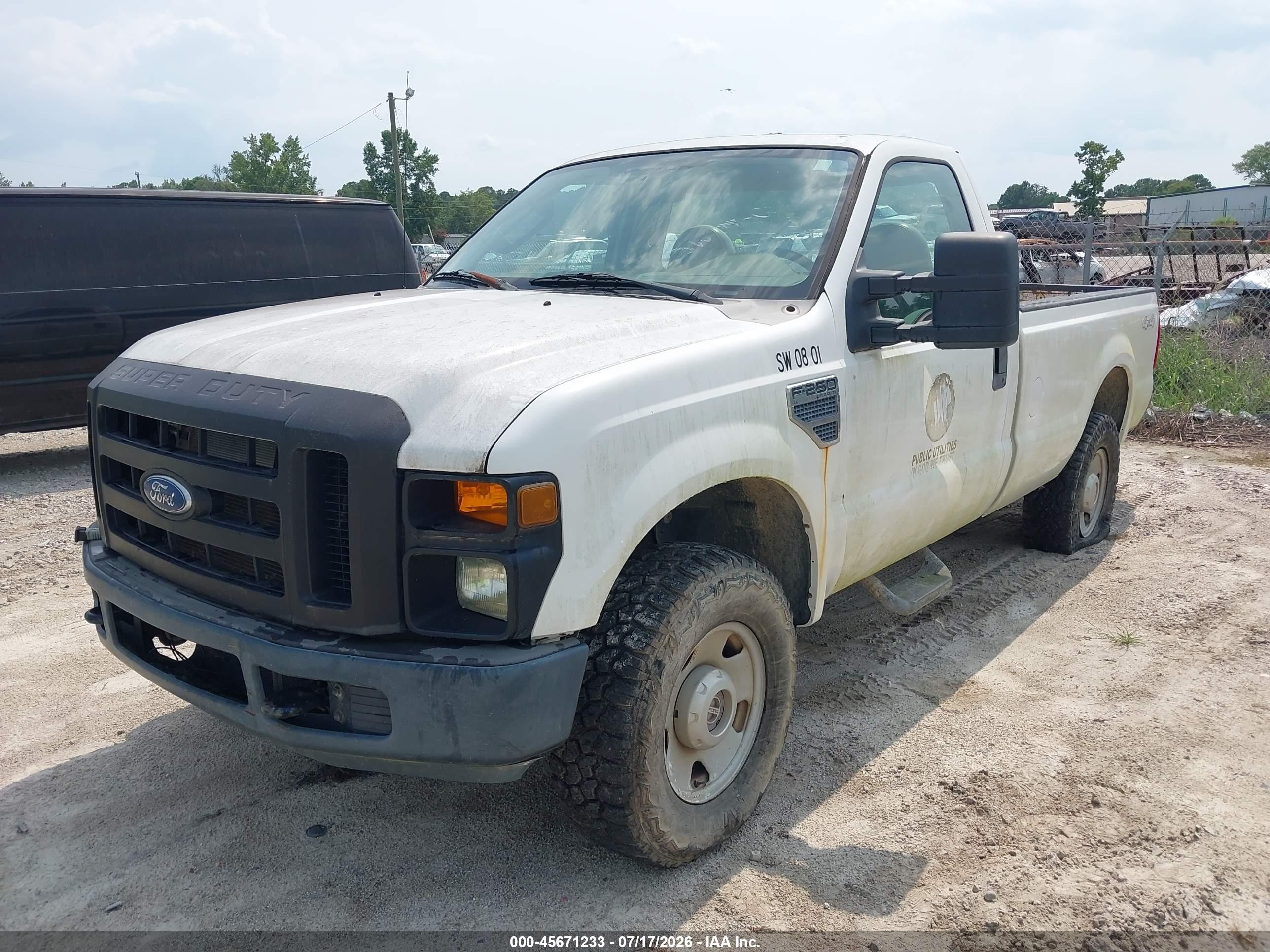 2008 Ford Super Duty F-250 Srw Xl/xlt White vin: 1FTNF21508EB66575