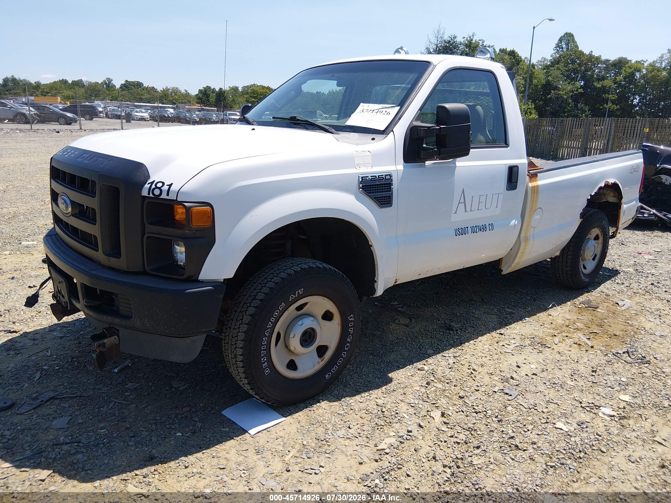2008 Ford Super Duty F-250 Srw Xl/xlt White vin: 1FTNF21568ED19282