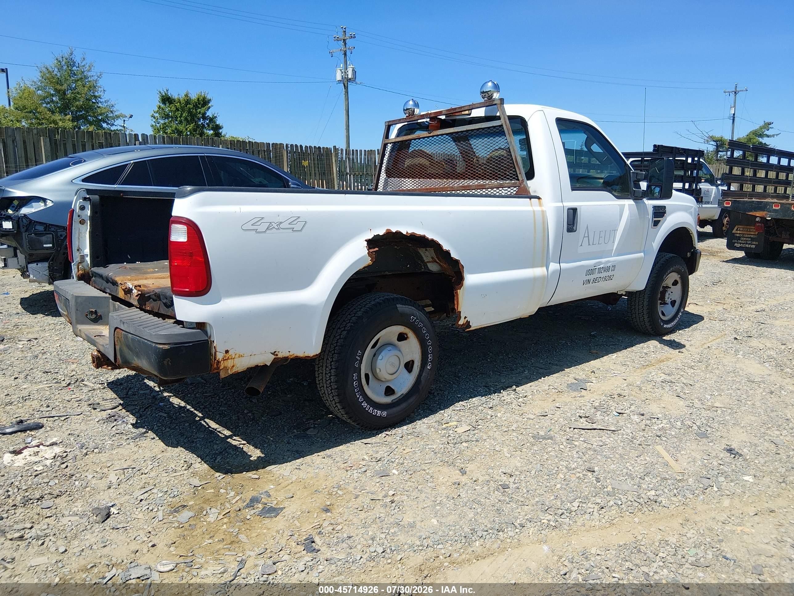 2008 Ford Super Duty F-250 Srw Xl/xlt White vin: 1FTNF21568ED19282