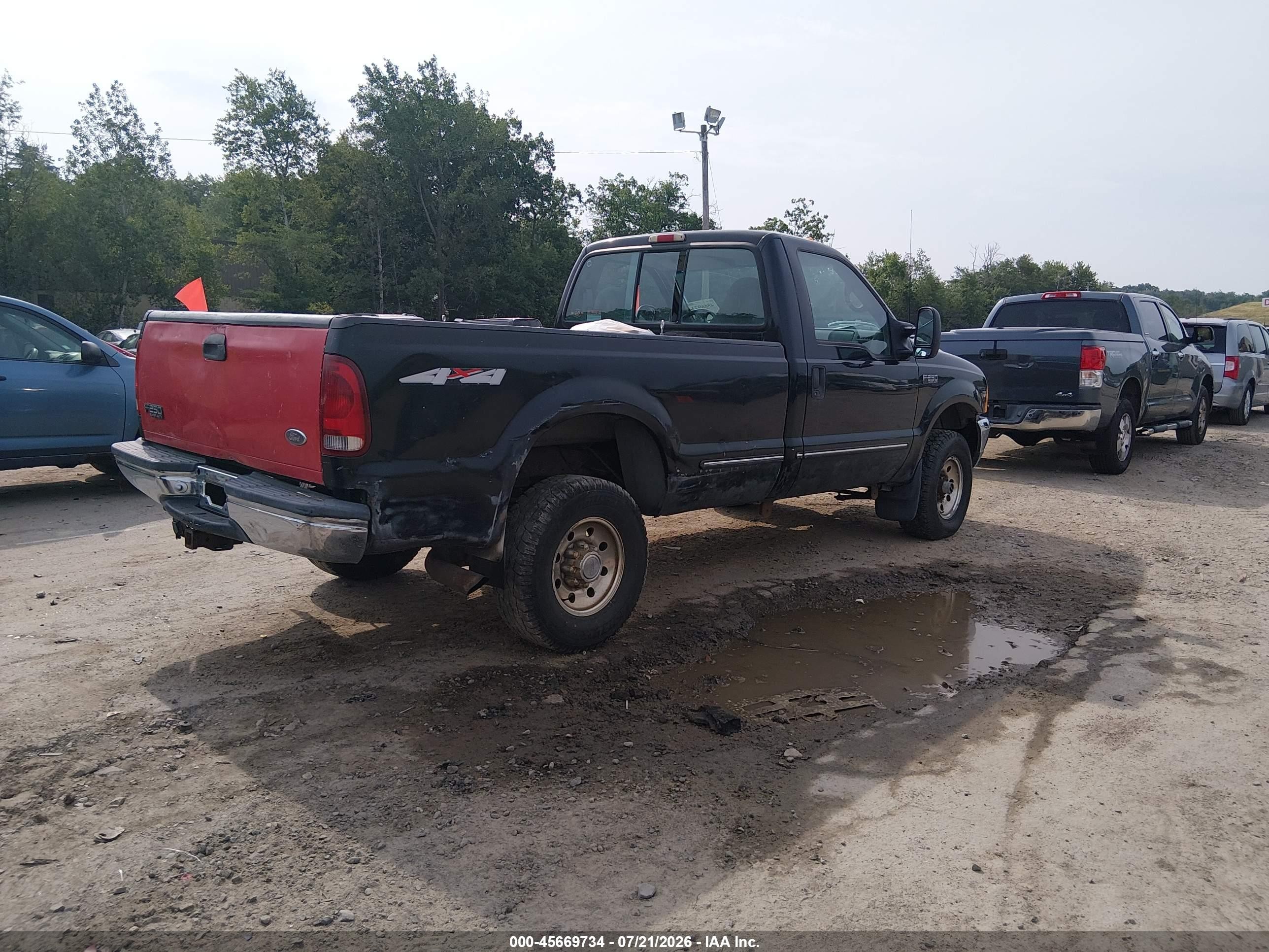 1999 Ford F-250 Lariat/xl/xlt Black vin: 1FTNF21F7XEB43382