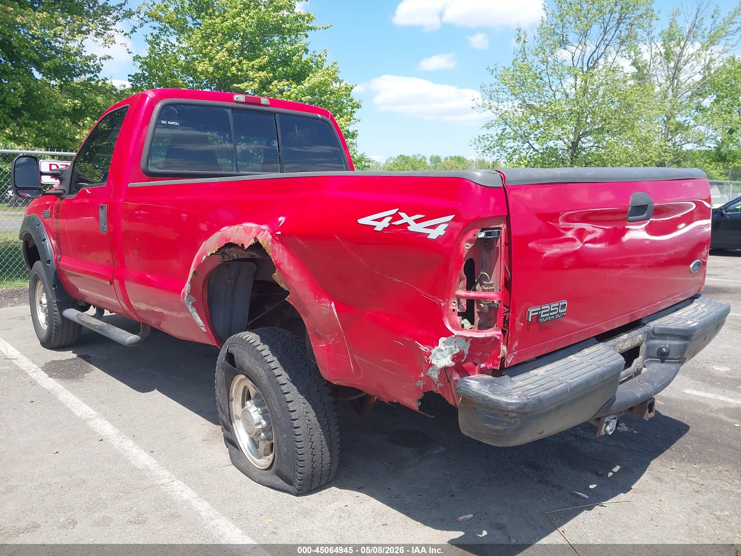 2002 Ford F-250 Xl/xlt Red vin: 1FTNF21L52EA33008