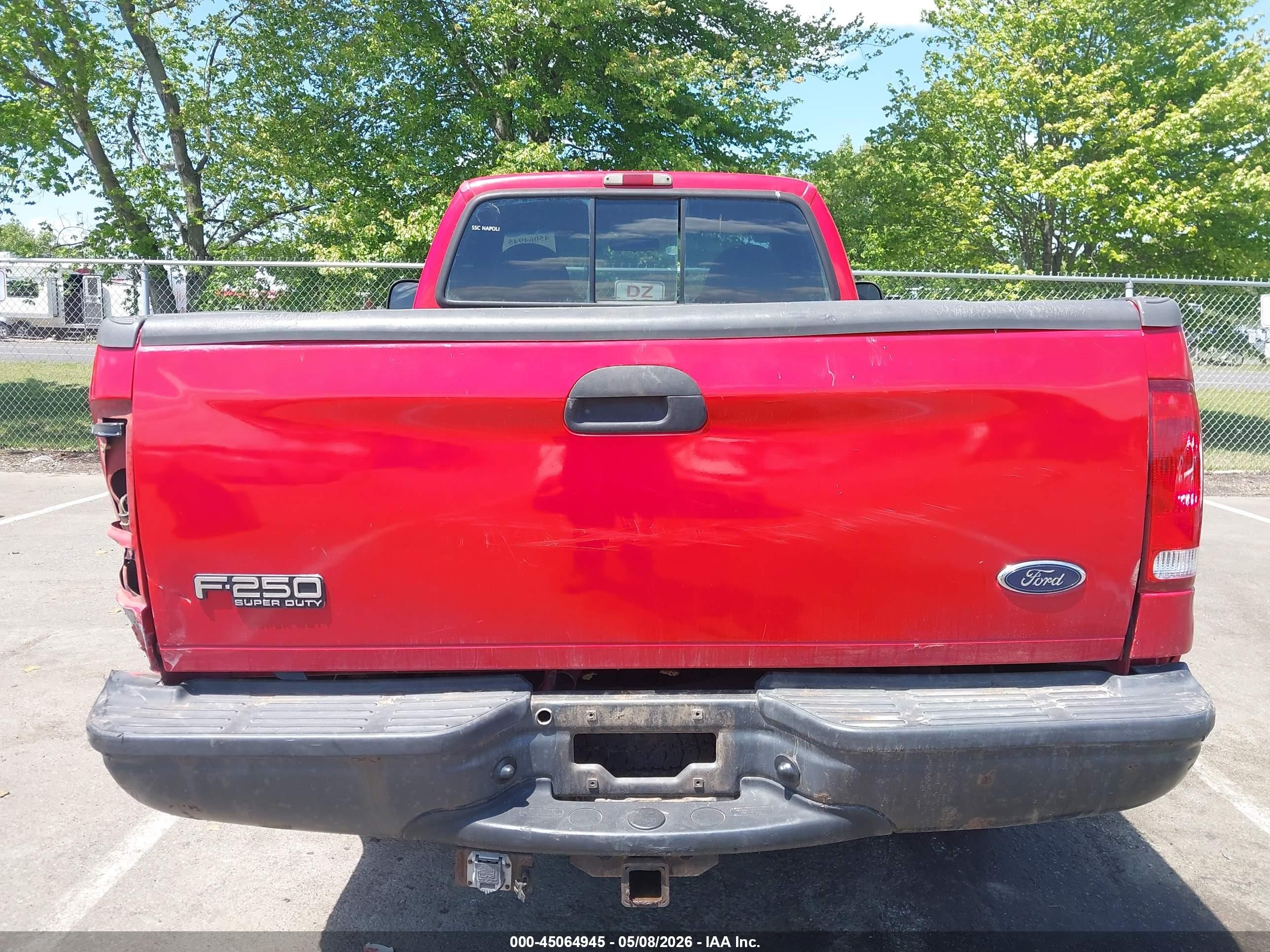 2002 Ford F-250 Xl/xlt Red vin: 1FTNF21L52EA33008