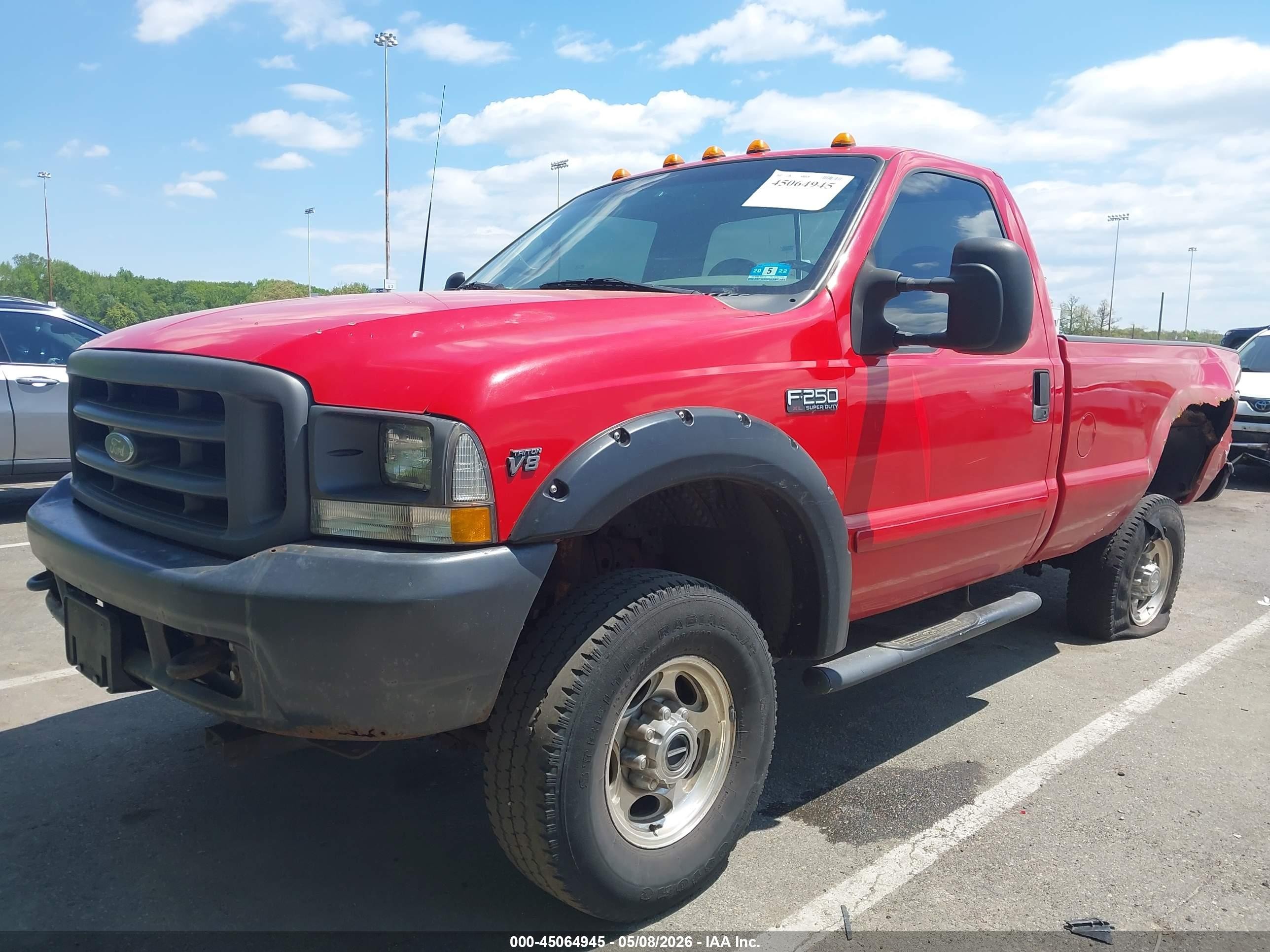 2002 Ford F-250 Xl/xlt Red vin: 1FTNF21L52EA33008