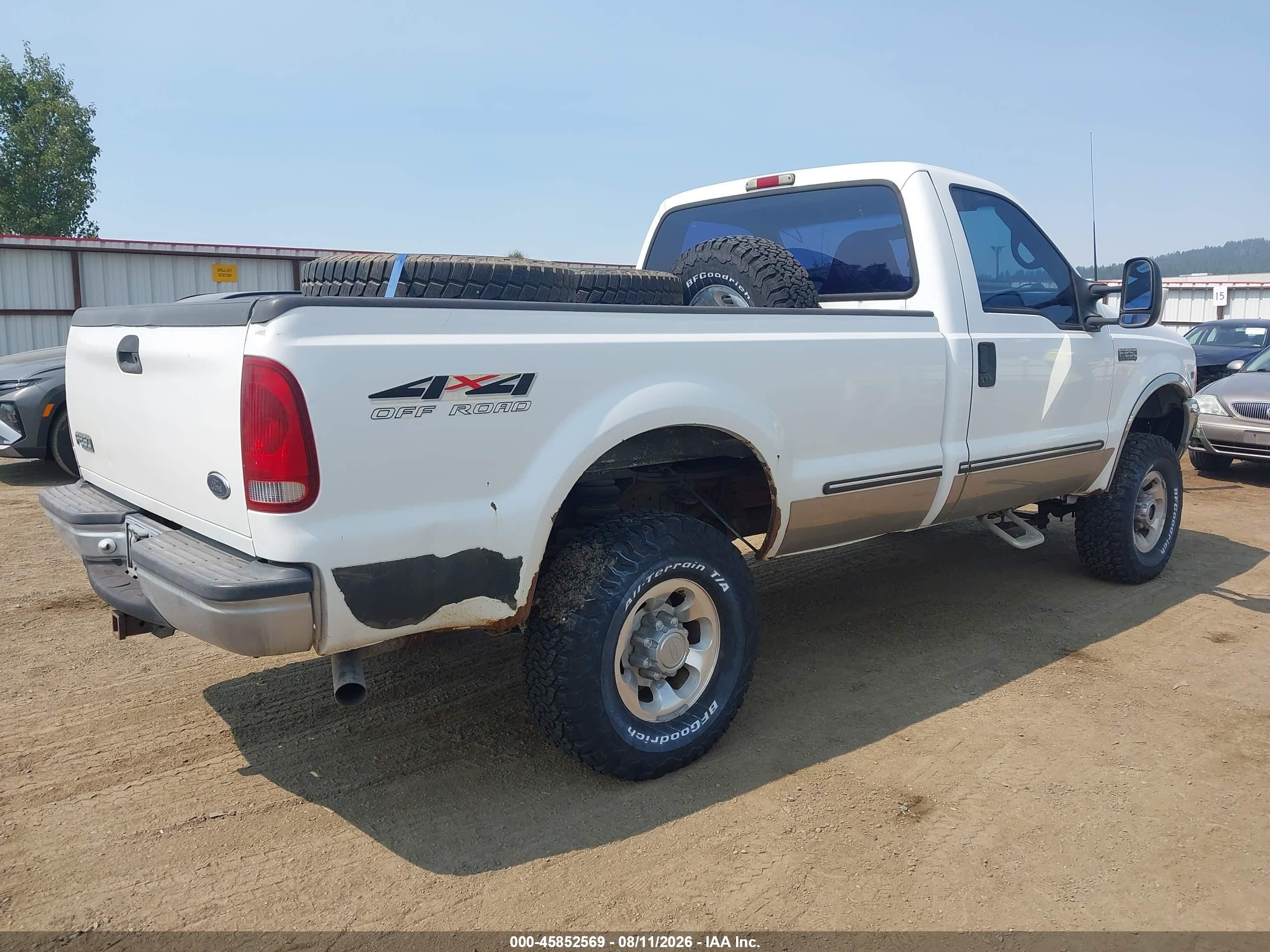 1999 Ford F-250 Lariat/xl/xlt White vin: 1FTNF21L6XEB56355
