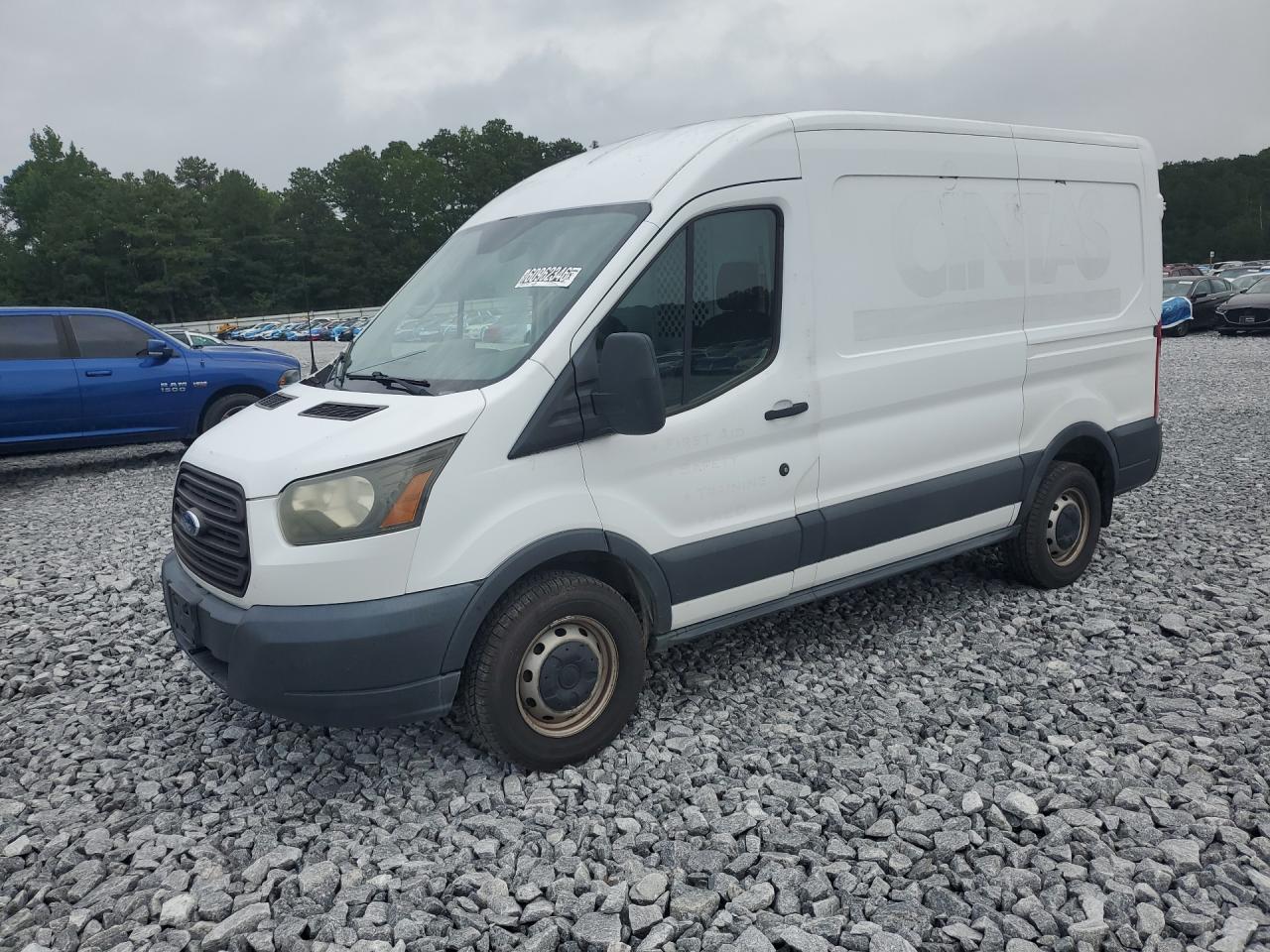 2015 Ford Transit T-250 White vin: 1FTNR1CMXFKA46304 Damage: Left Front Door, Misaligned, Repair Required