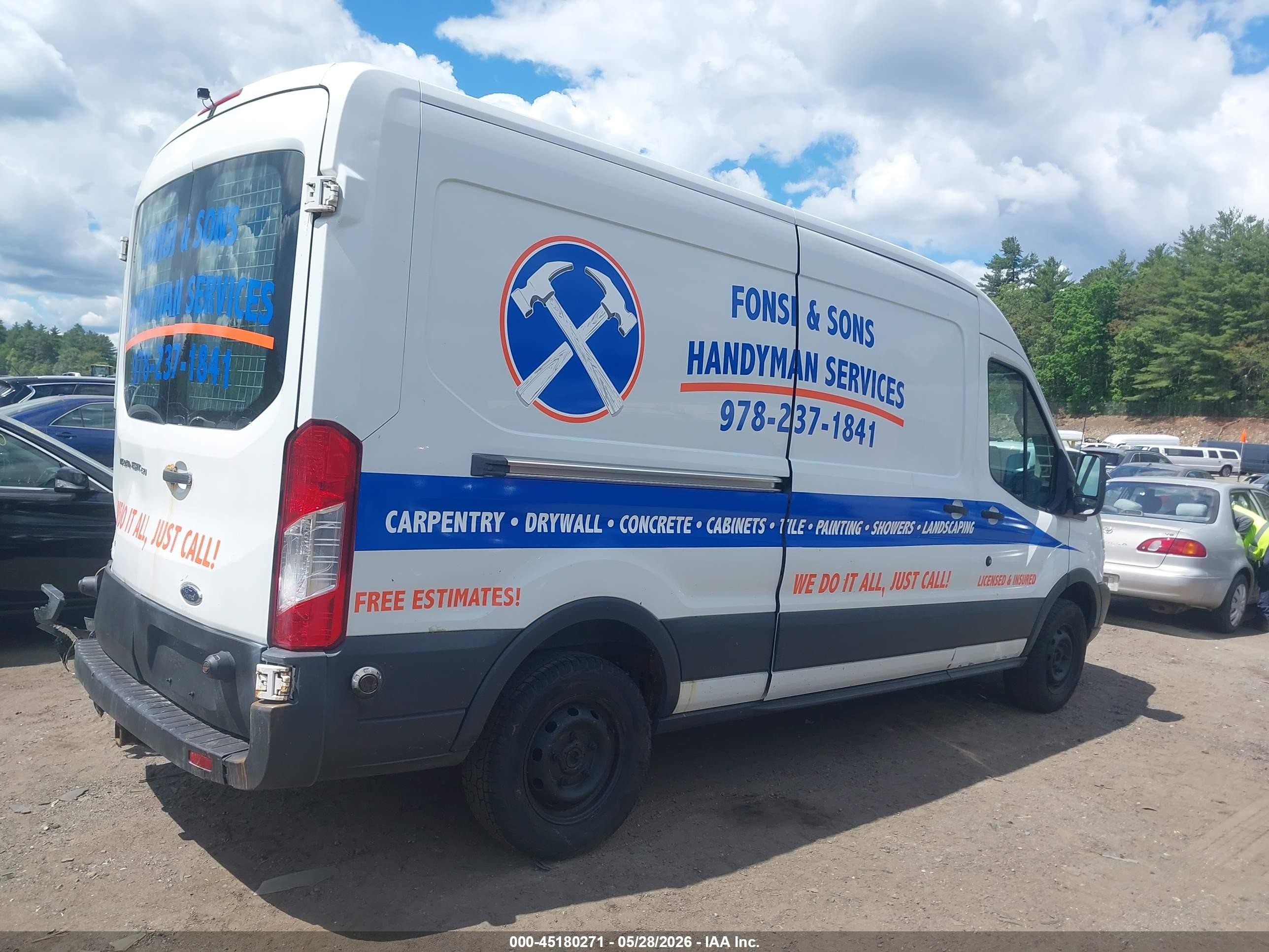 2015 Ford Transit-250   White vin: 1FTNR2CMXFKA78272