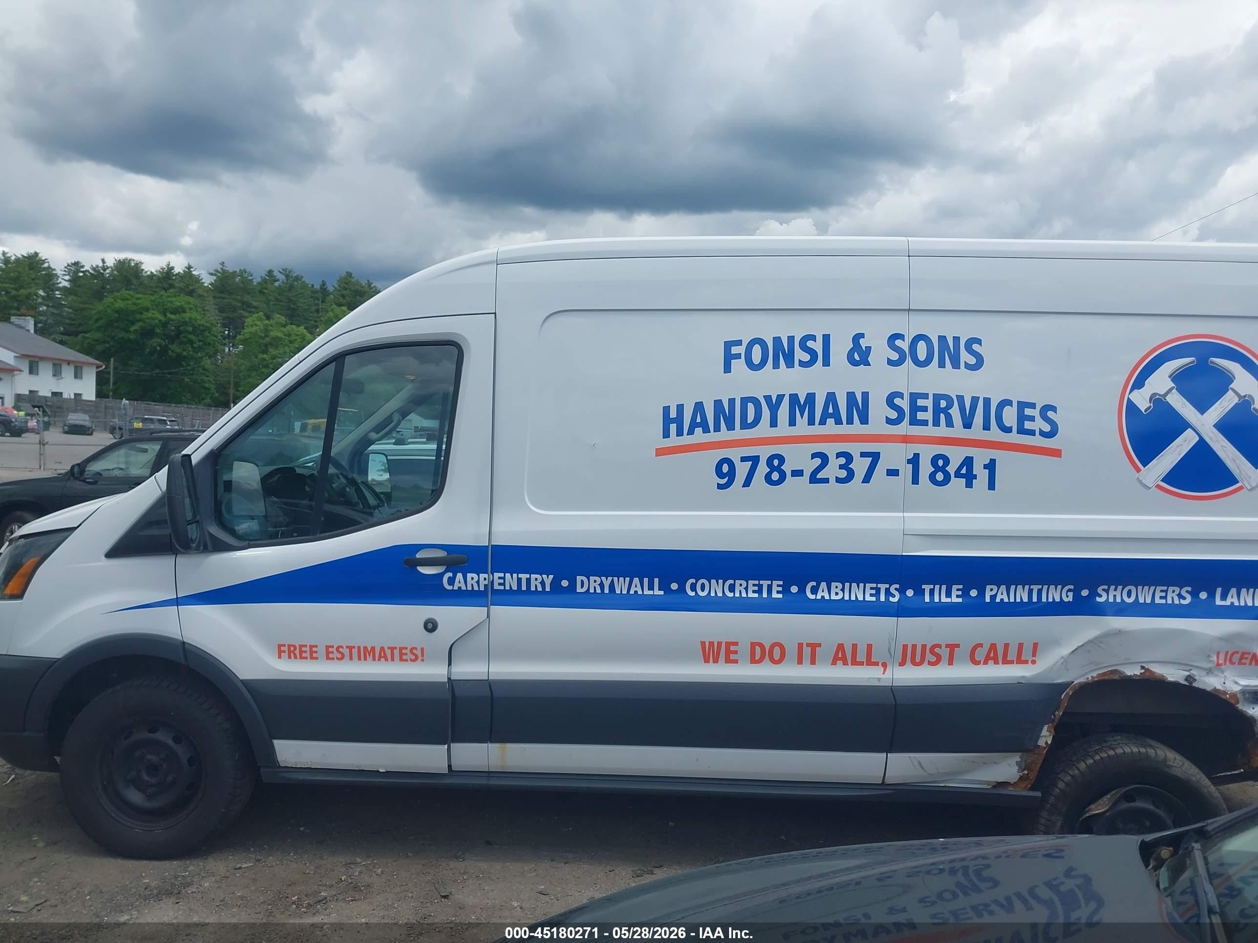 2015 Ford Transit-250   White vin: 1FTNR2CMXFKA78272