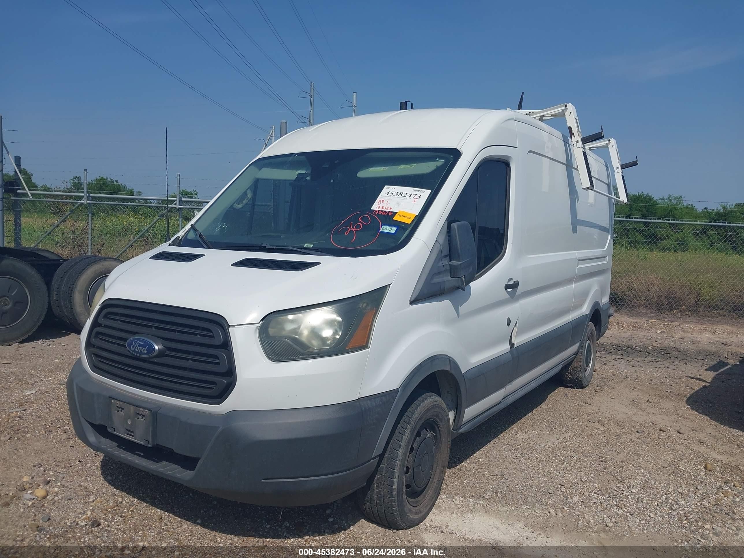 2015 Ford Transit-250   White vin: 1FTNR2CMXFKB25591
