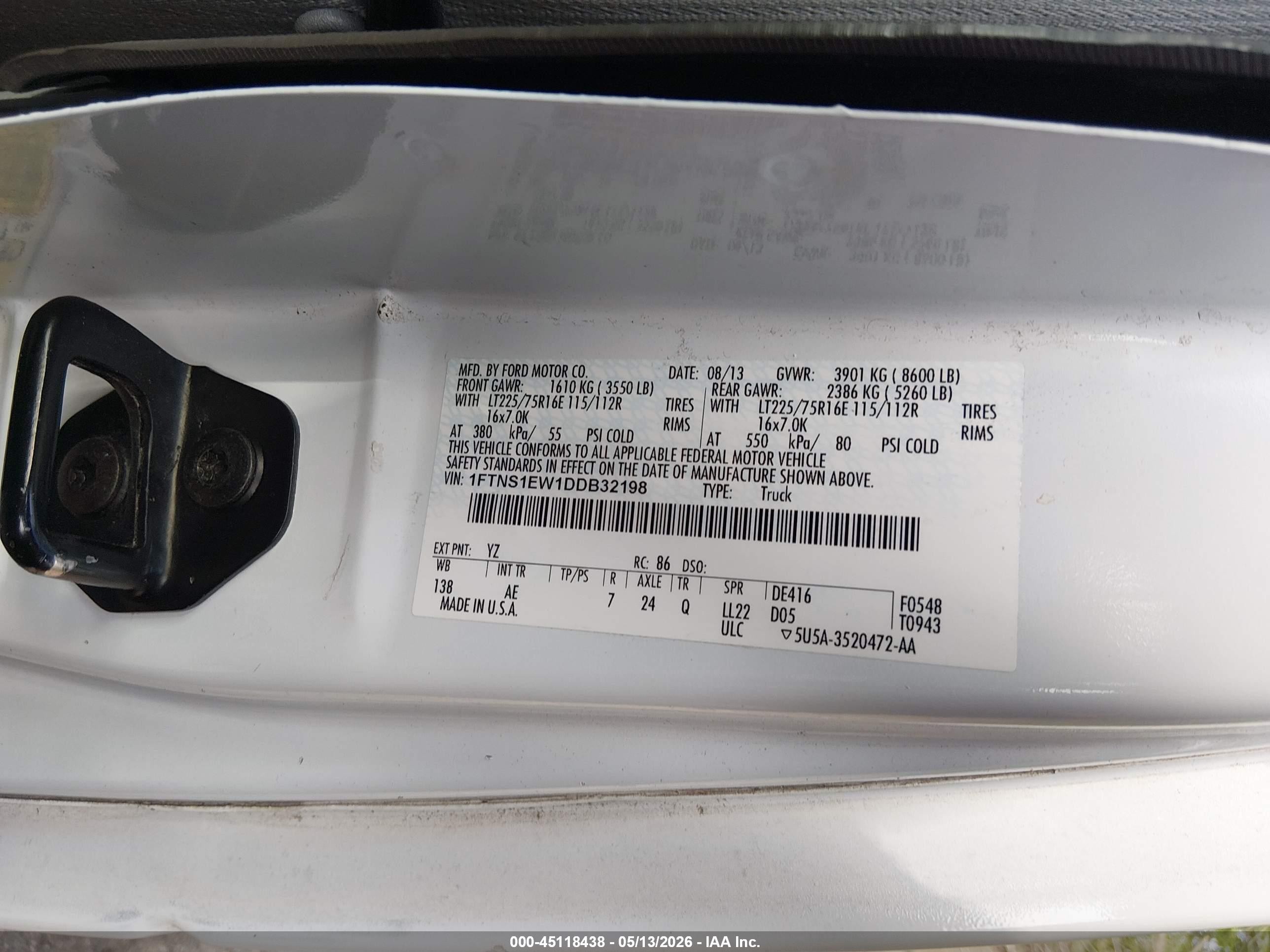 2013 Ford Econoline Cargo Van Commercial White vin: 1FTNS1EW1DDB32198