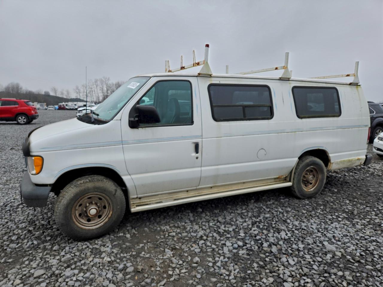2001 Ford Econoline E250 Van White vin: 1FTNS24241HB12889