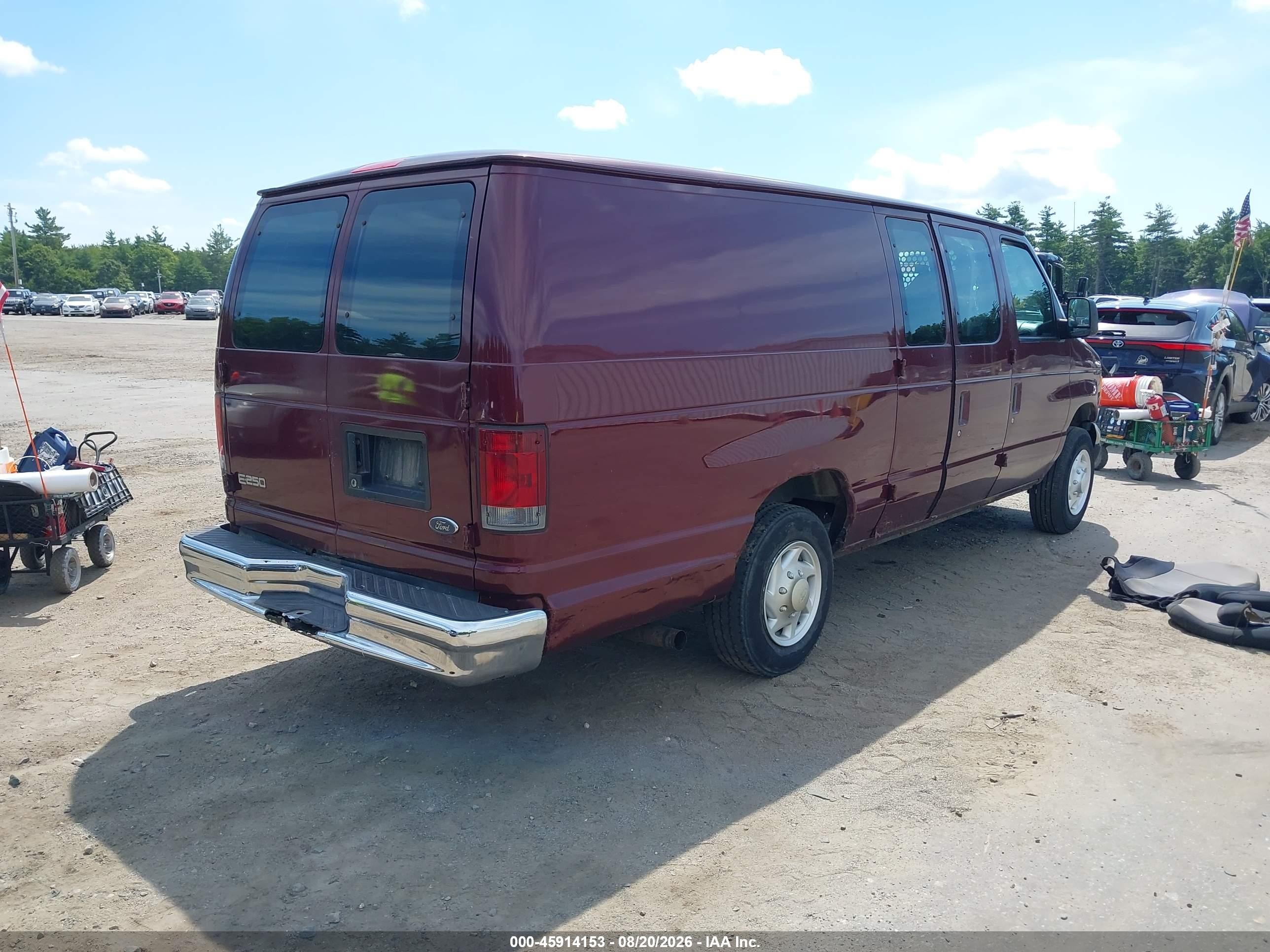 2005 Ford E-250 Commercial/recreational Red vin: 1FTNS24L95HB42713