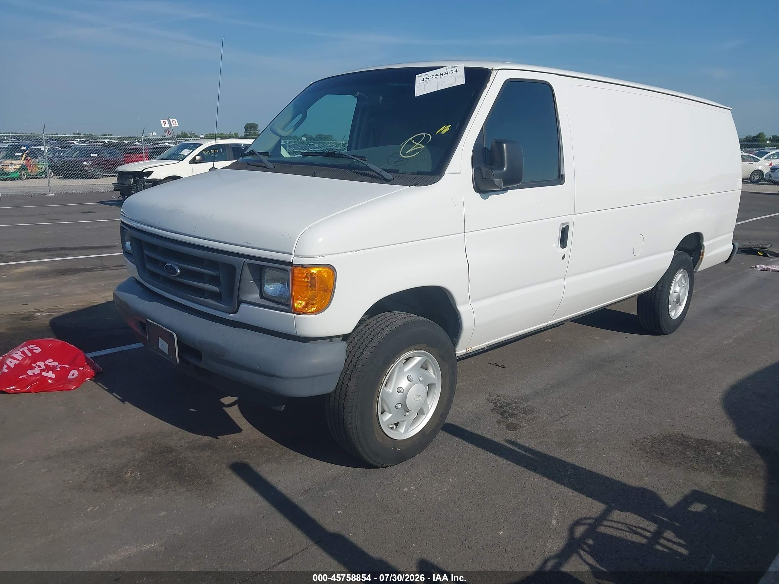 2007 Ford E-250 Commercial/recreational White vin: 1FTNS24LX7DA28360