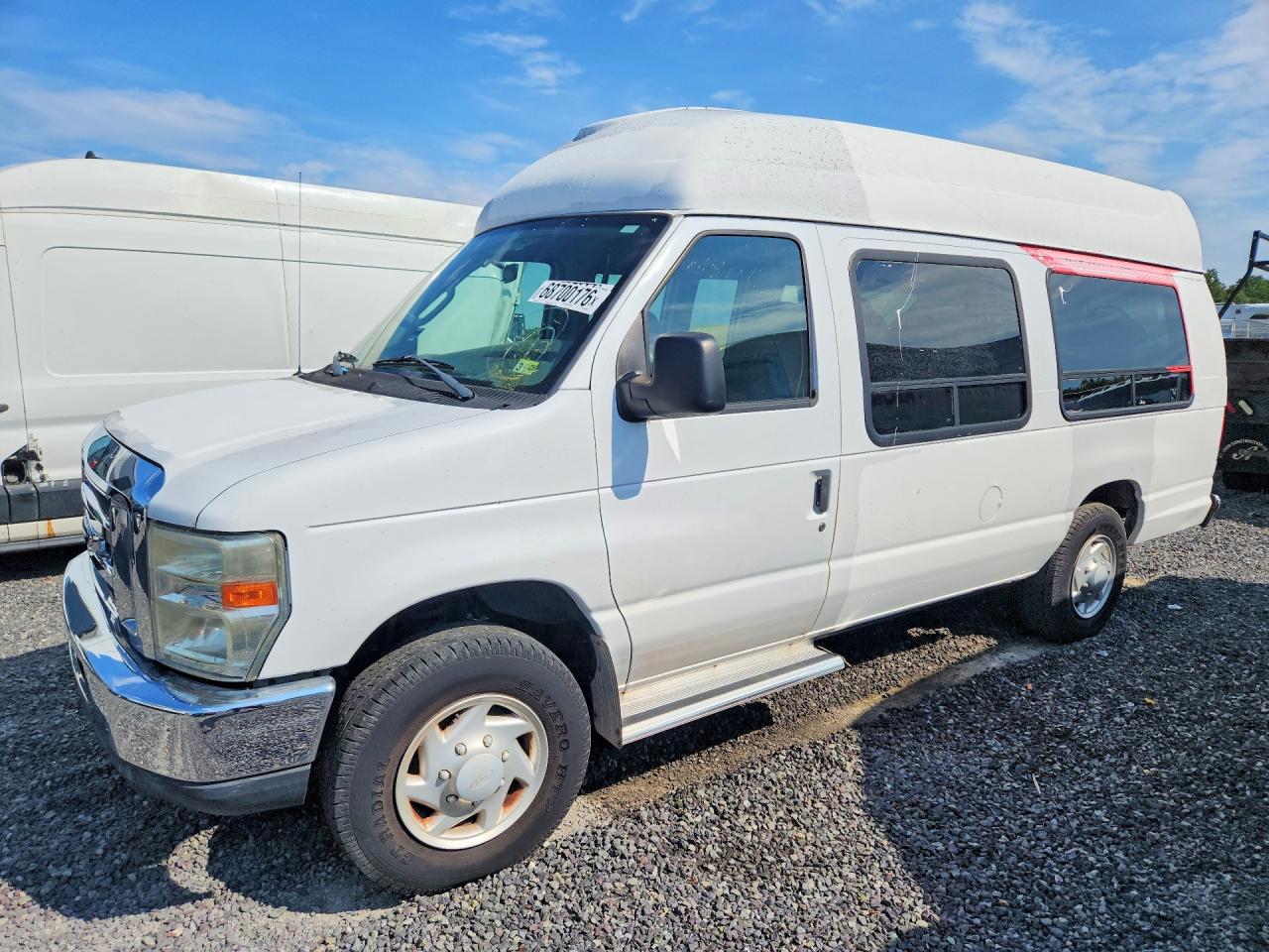 2008 Ford Econoline E250 Van White vin: 1FTNS24W18DB51489