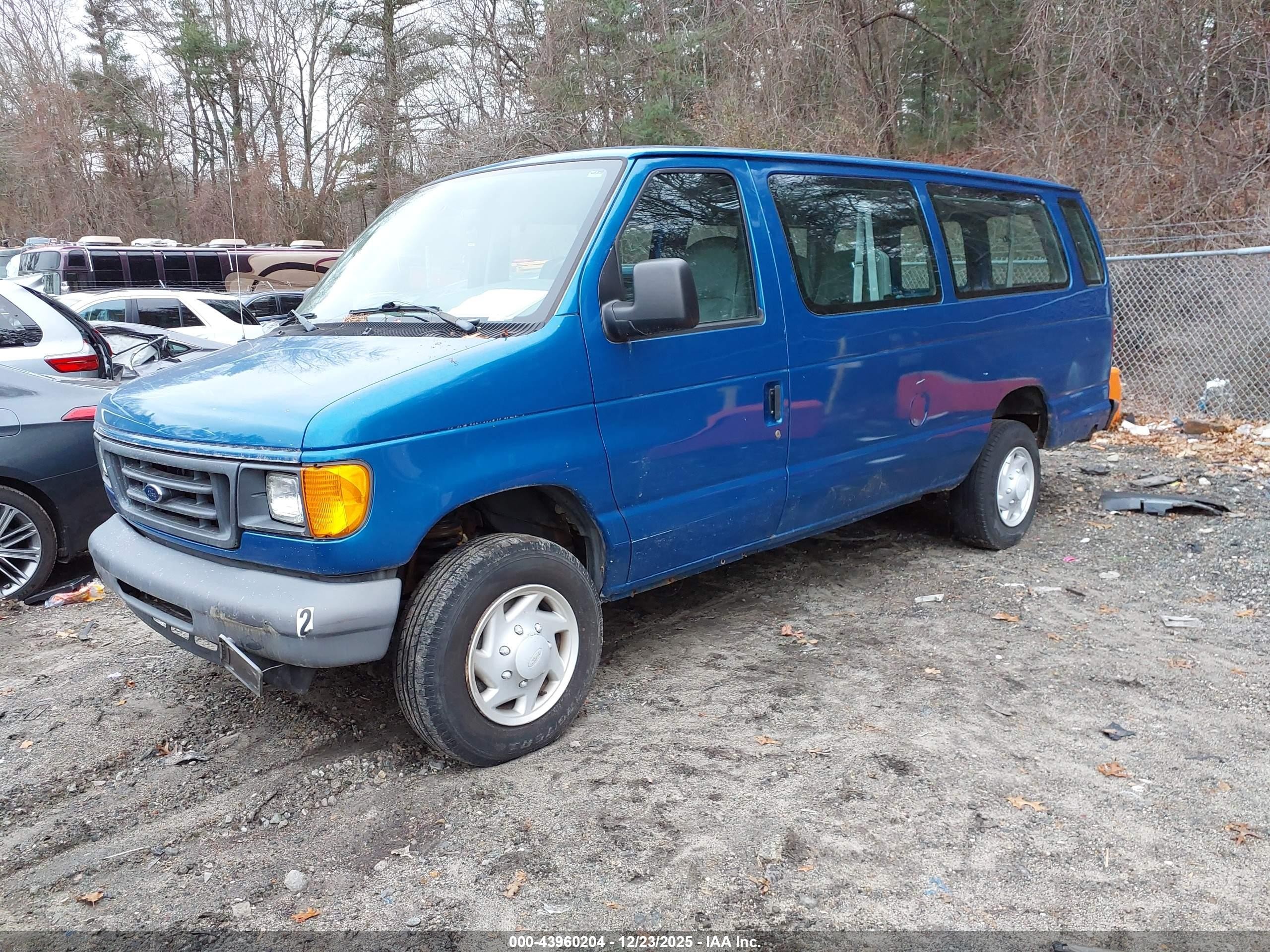2007 Ford E-250 Commercial/recreational Blue vin: 1FTNS24W27DB24638
