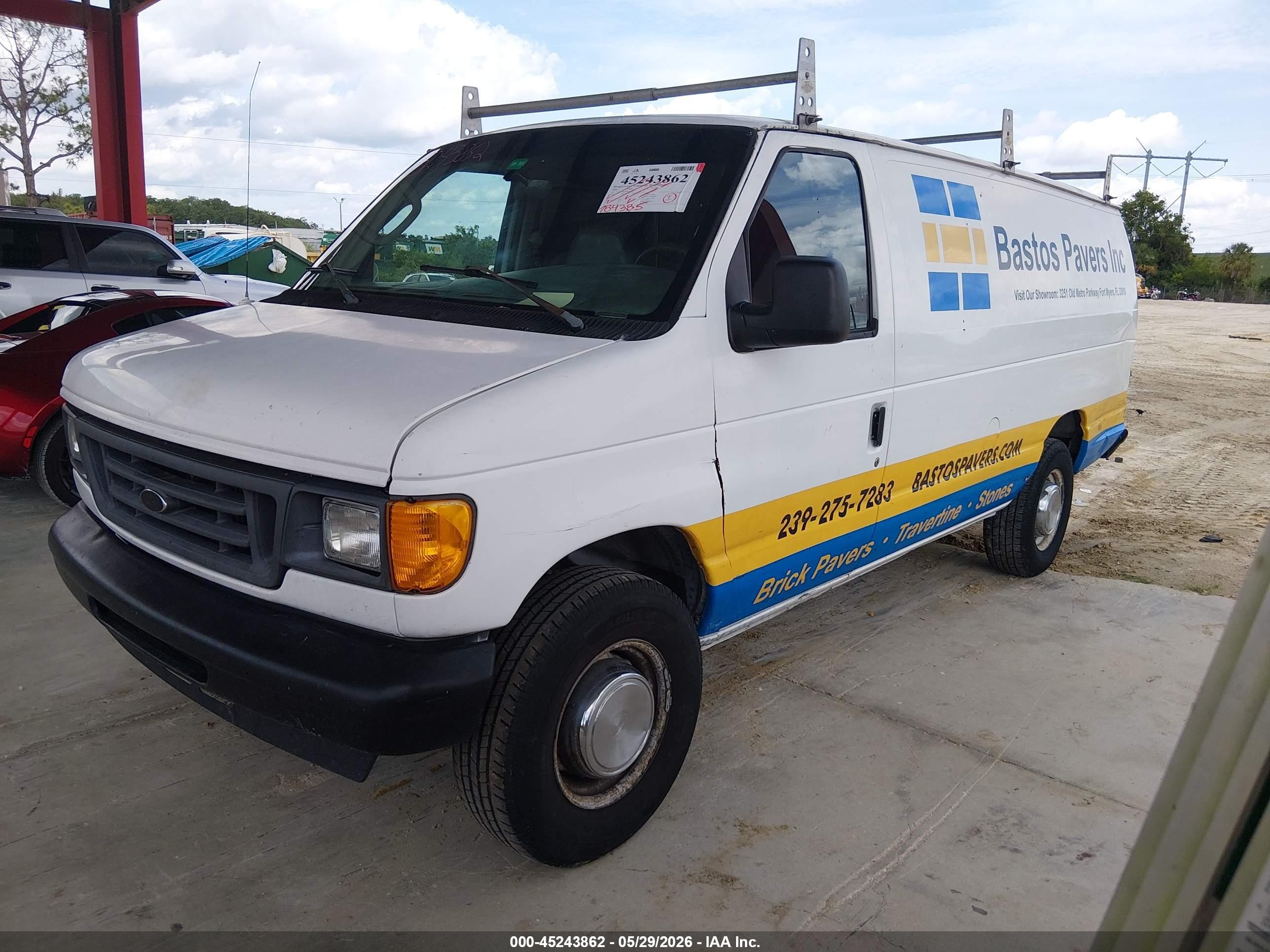 2006 Ford E-250 Commercial/recreational White vin: 1FTNS24W36HA05343
