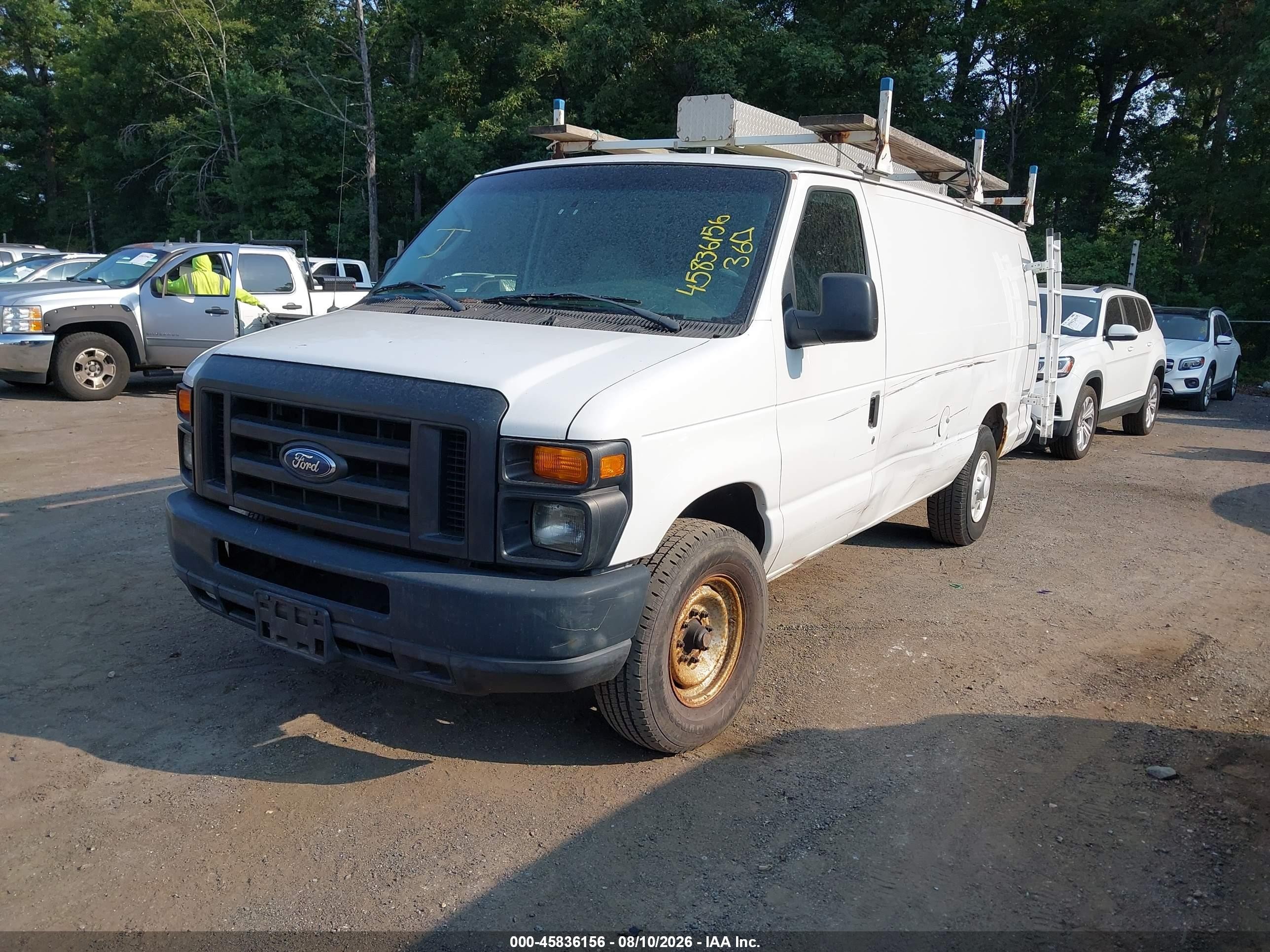 2008 Ford E-250 Commercial/recreational White vin: 1FTNS24W88DB05724