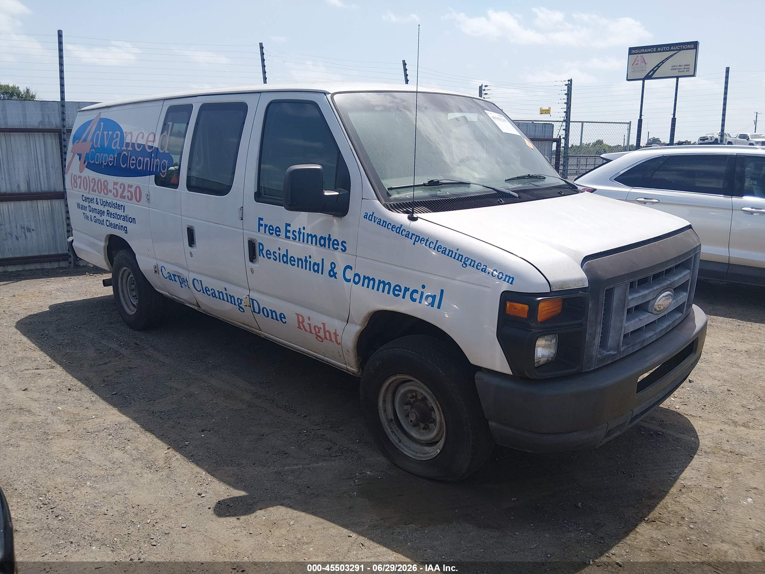 2012 Ford E-250 Commercial/recreational White vin: 1FTNS2EL0CDA85496