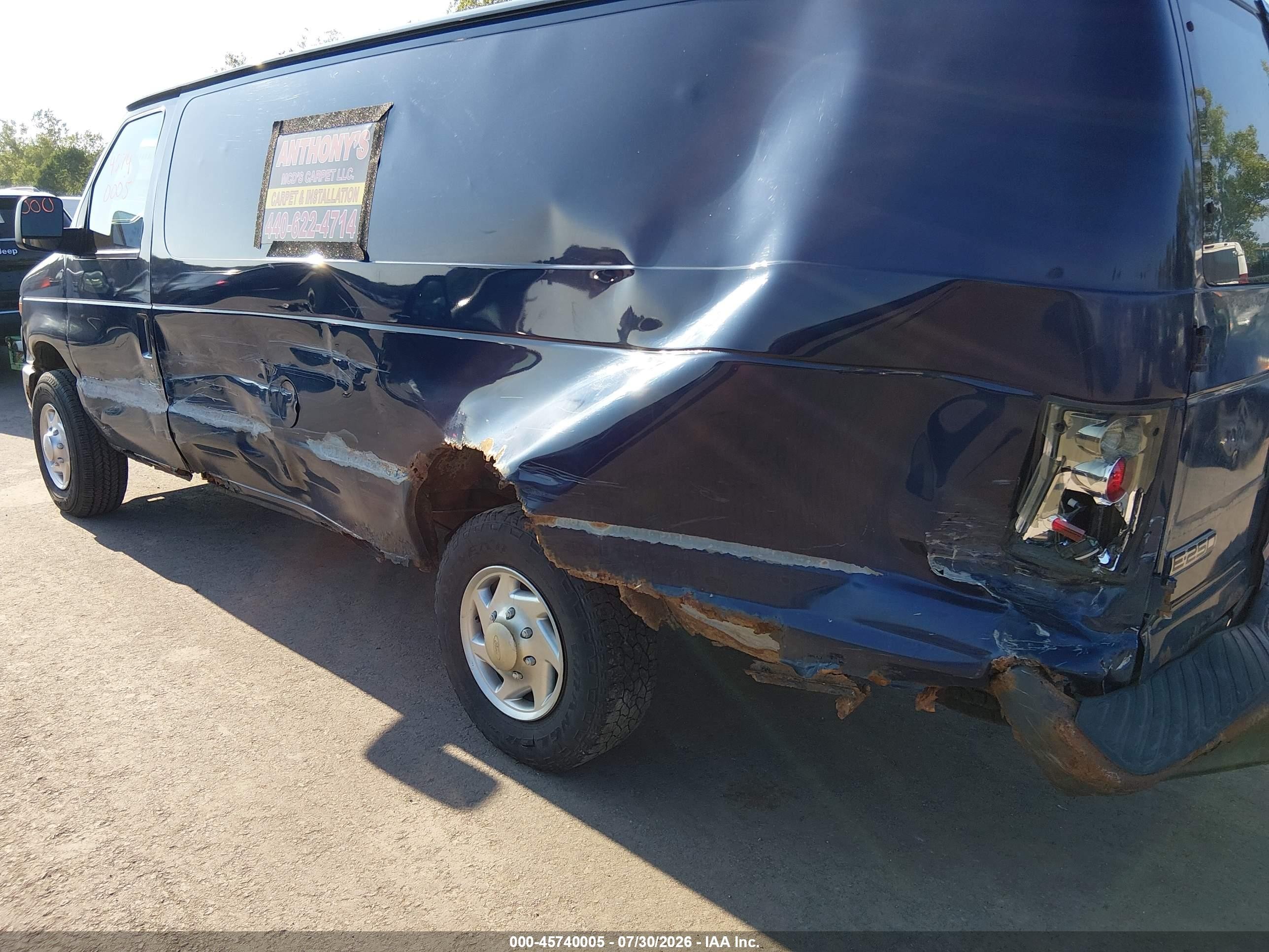 2010 Ford E-250 Commercial/recreational Синий vin: 1FTNS2EL7ADA94290
