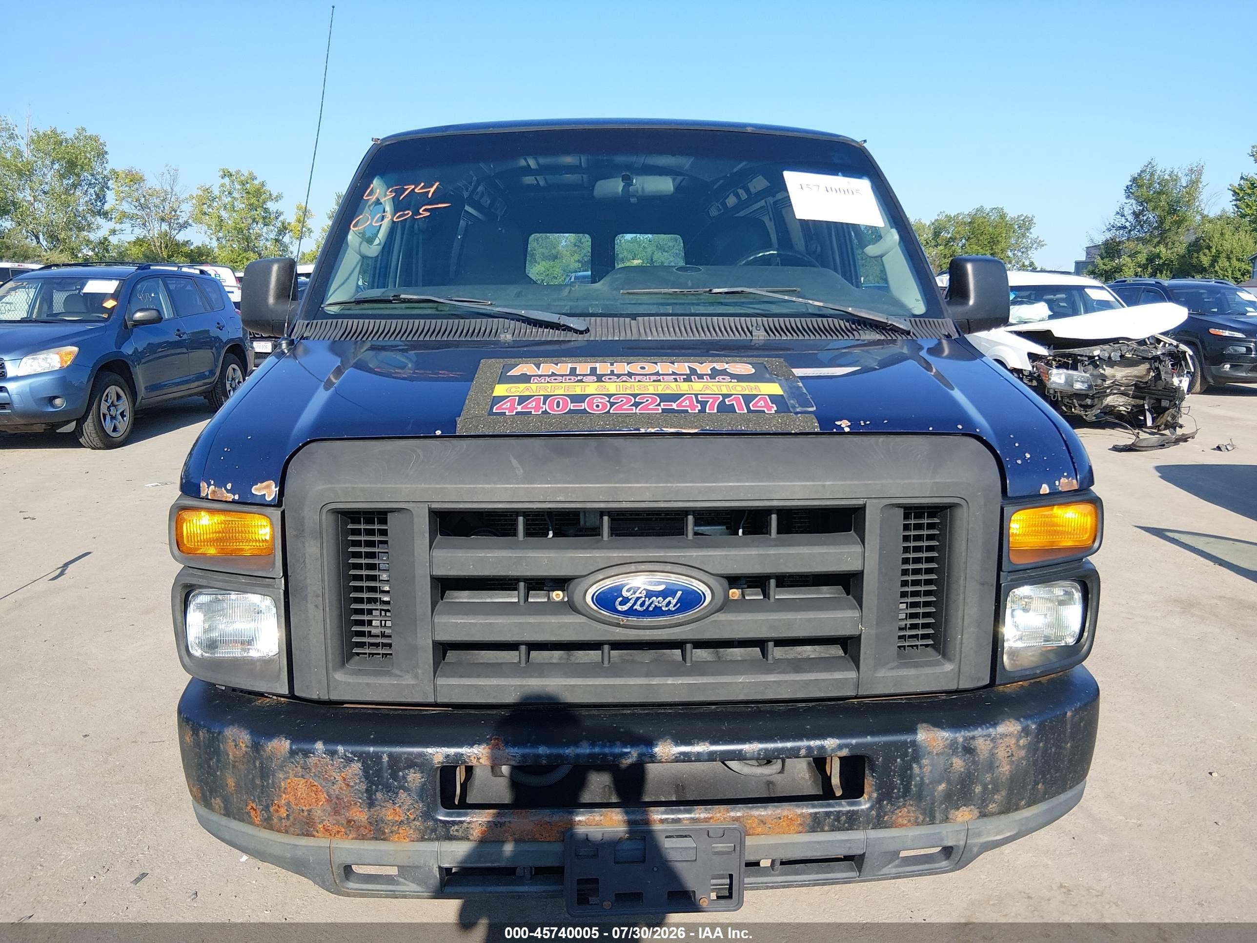 2010 Ford E-250 Commercial/recreational Синий vin: 1FTNS2EL7ADA94290