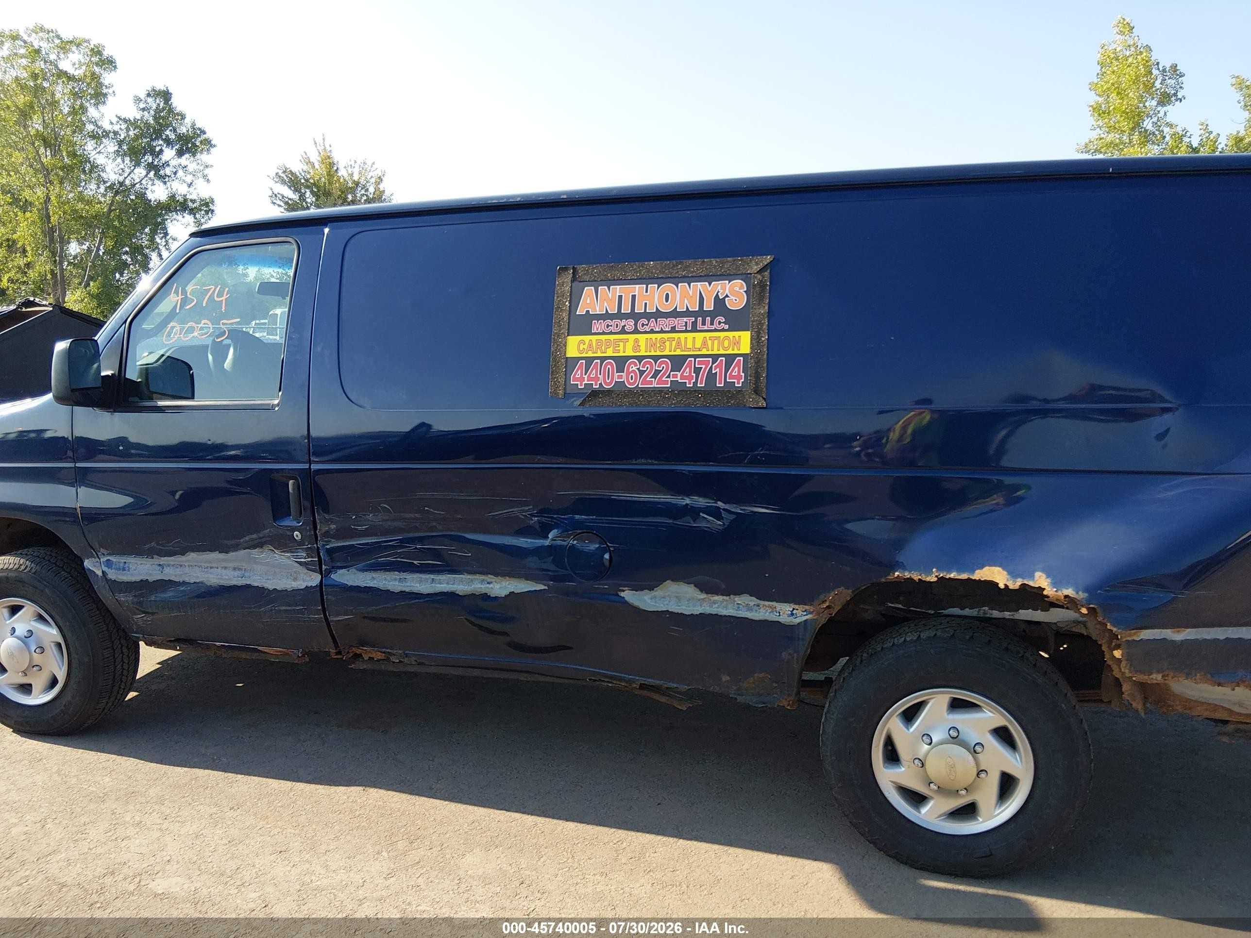2010 Ford E-250 Commercial/recreational Синий vin: 1FTNS2EL7ADA94290