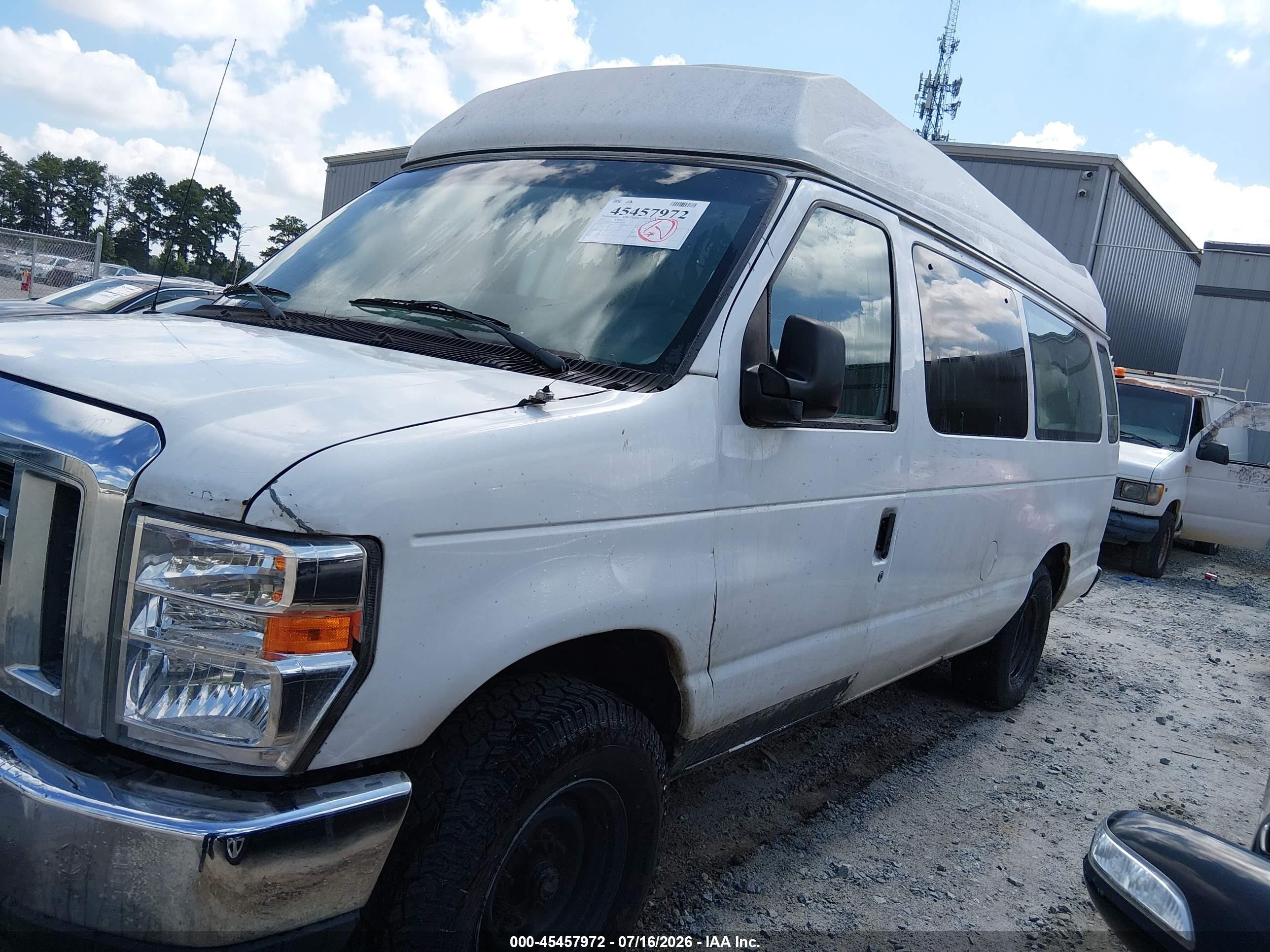 2012 Ford E-250 Commercial Белый vin: 1FTNS2EW4CDB18316