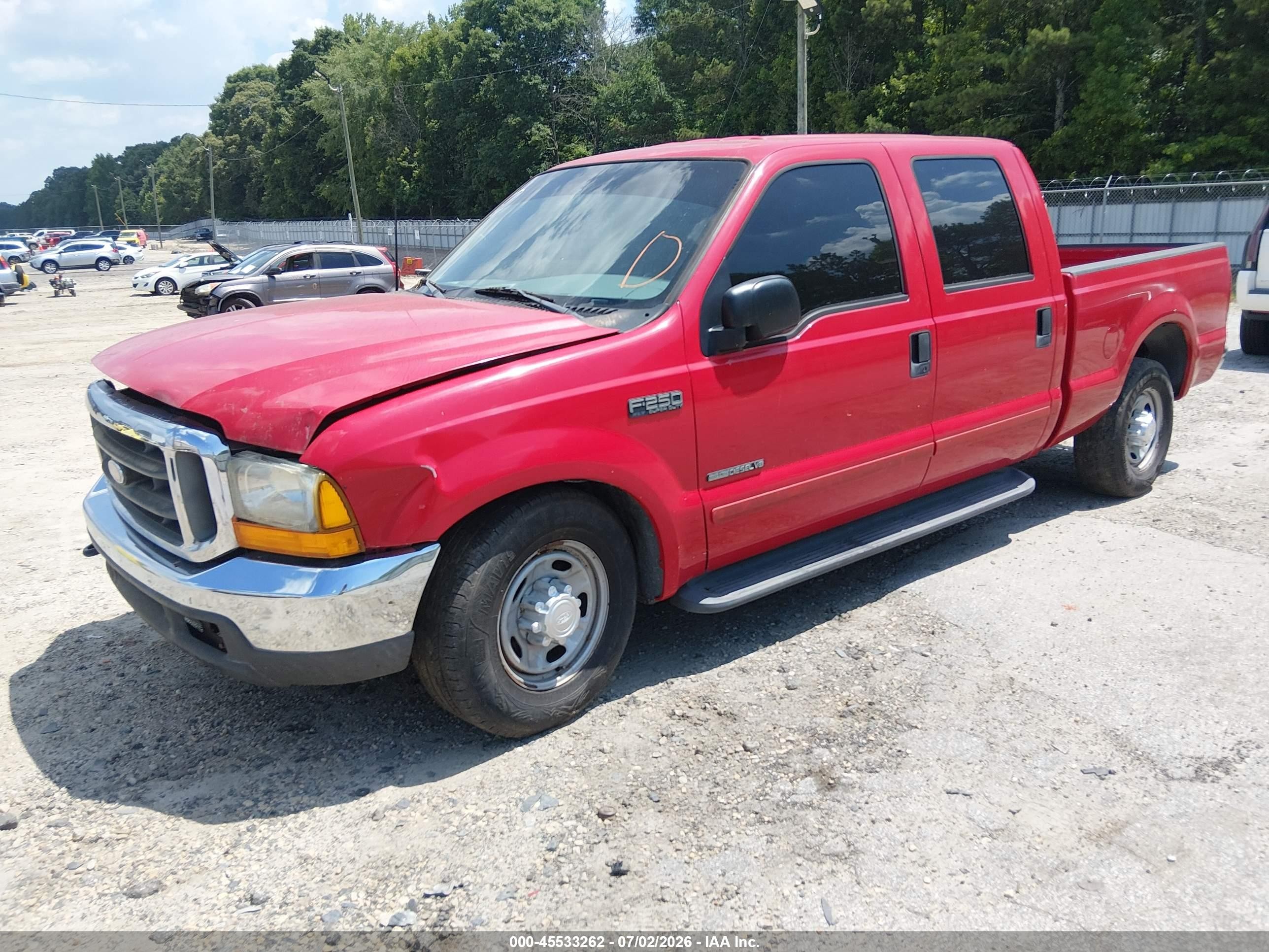 2002 Ford F-250 Lariat/xl/xlt Red vin: 1FTNW20F12EB26457