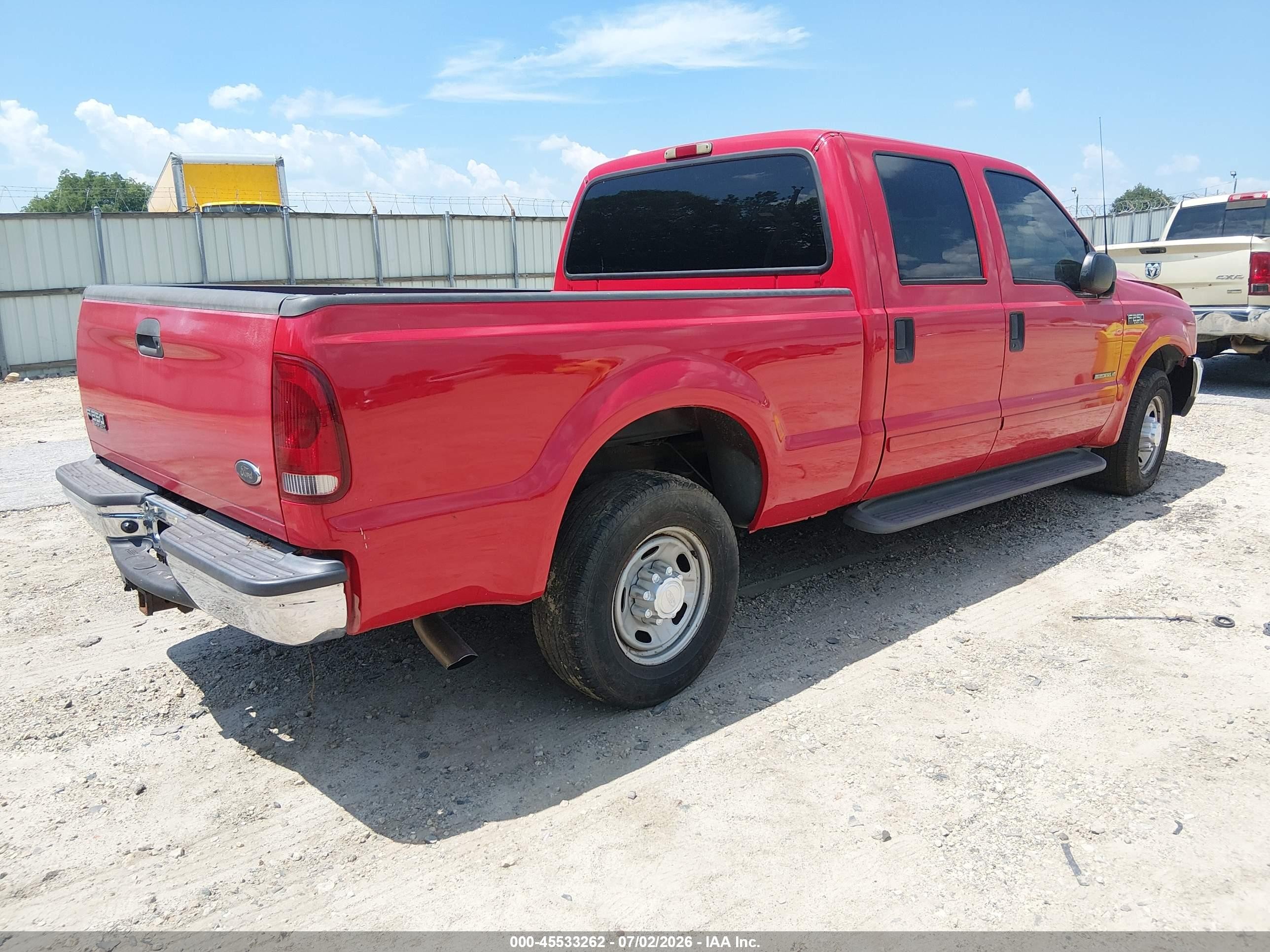 2002 Ford F-250 Lariat/xl/xlt Red vin: 1FTNW20F12EB26457
