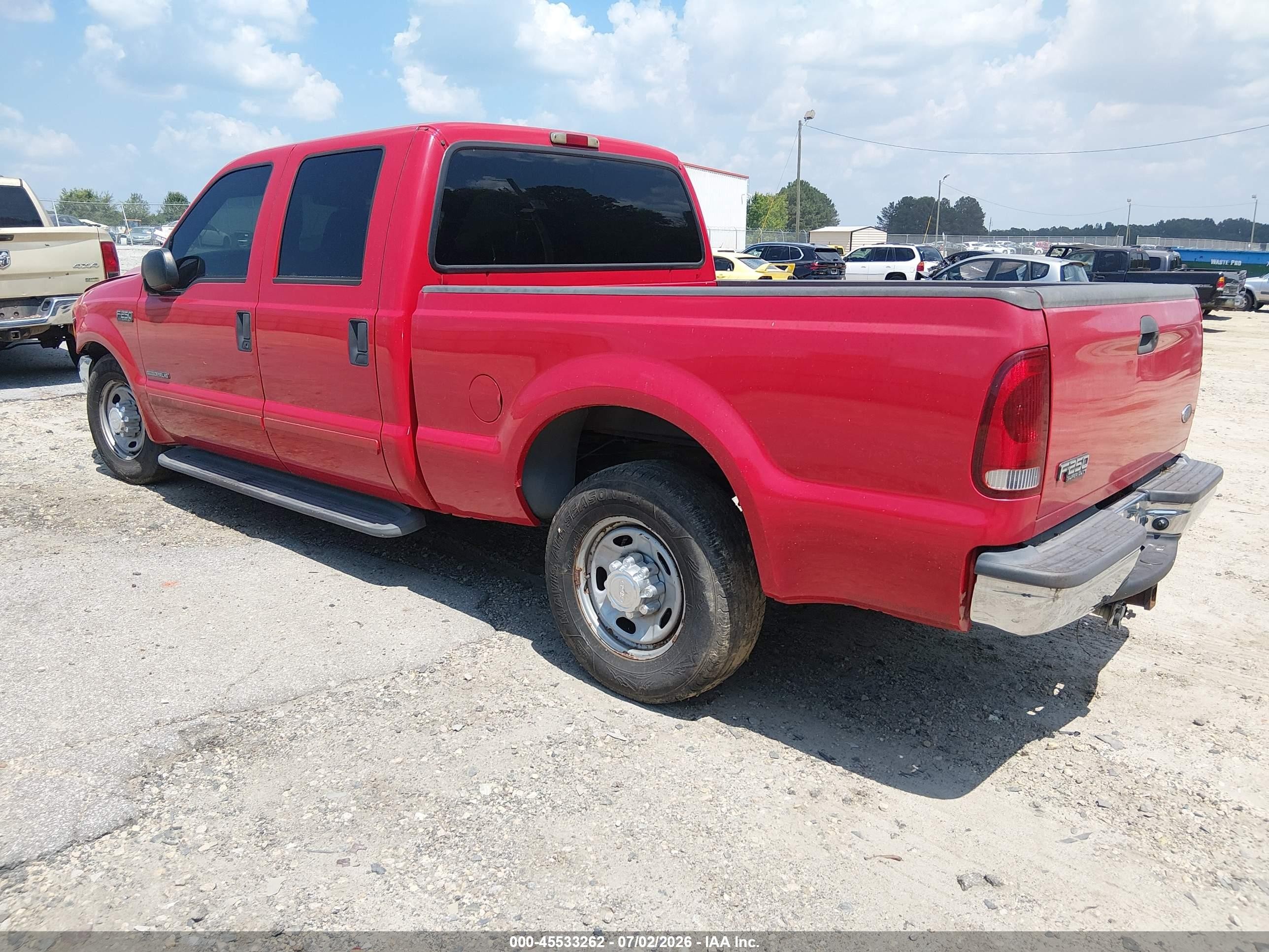 2002 Ford F-250 Lariat/xl/xlt Red vin: 1FTNW20F12EB26457