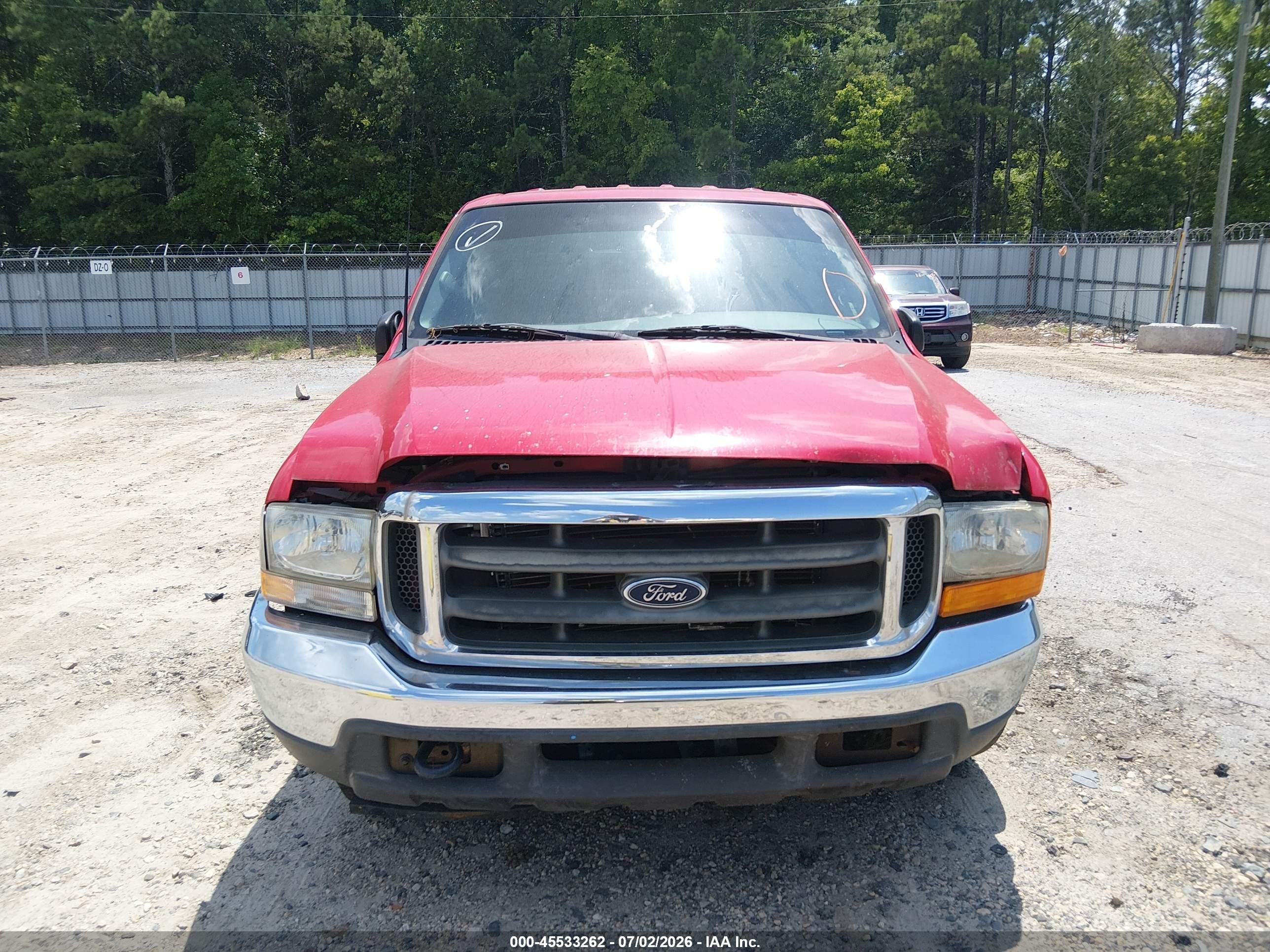 2002 Ford F-250 Lariat/xl/xlt Red vin: 1FTNW20F12EB26457