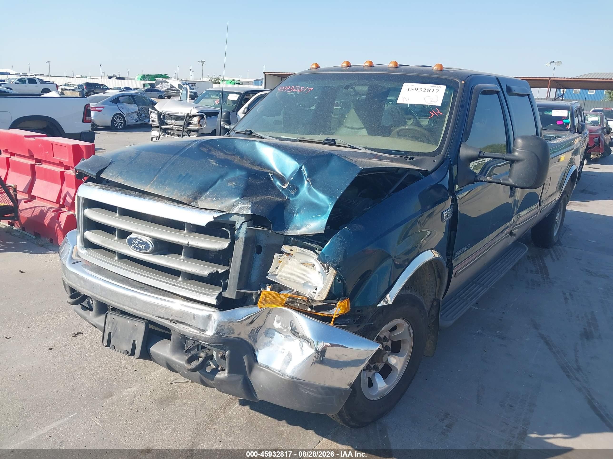 1999 Ford F-250 Lariat/xl/xlt Teal vin: 1FTNW20F2XEB70927