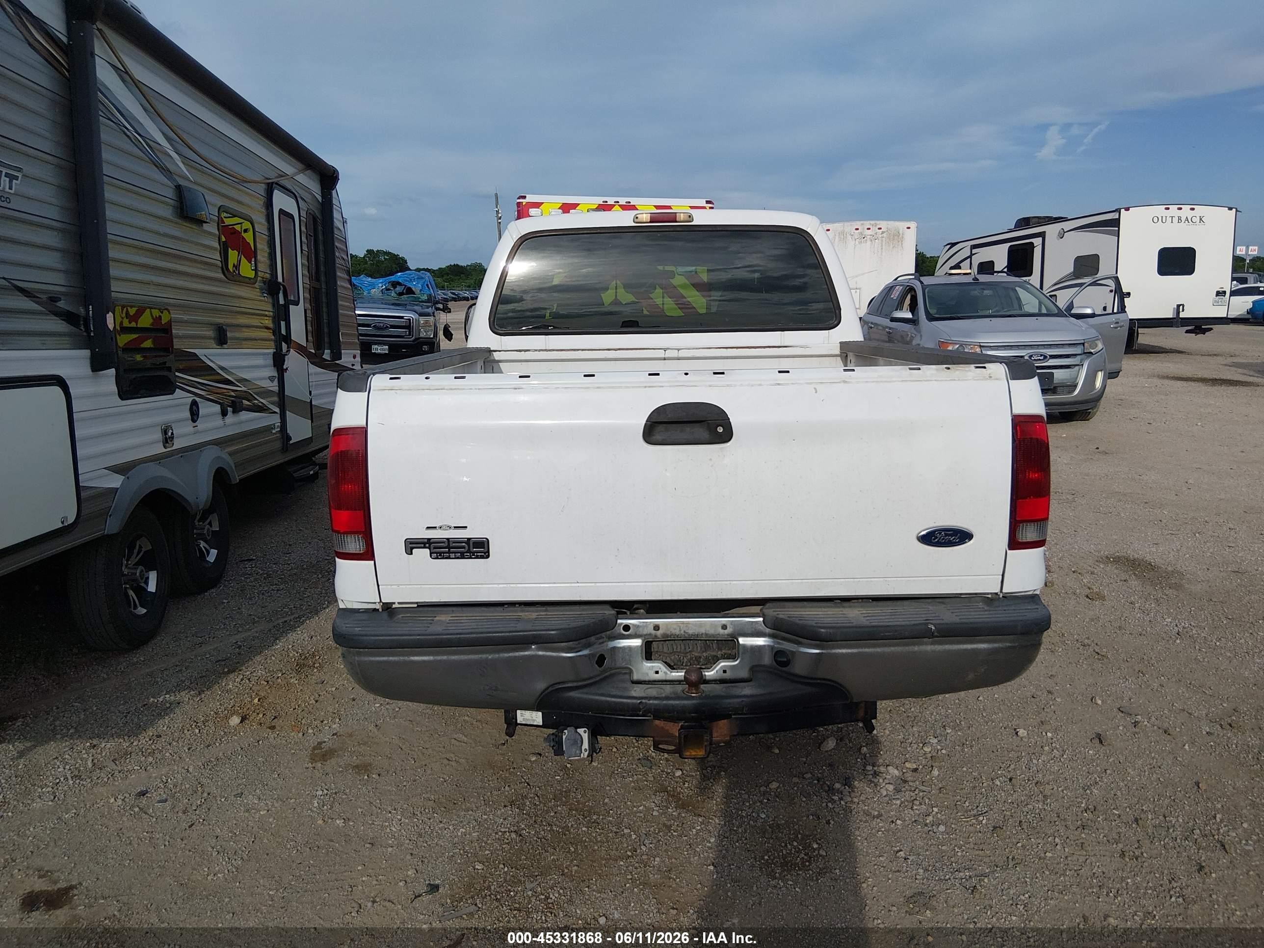 2002 Ford F-250 Lariat/xl/xlt White vin: 1FTNW20F82EB06724